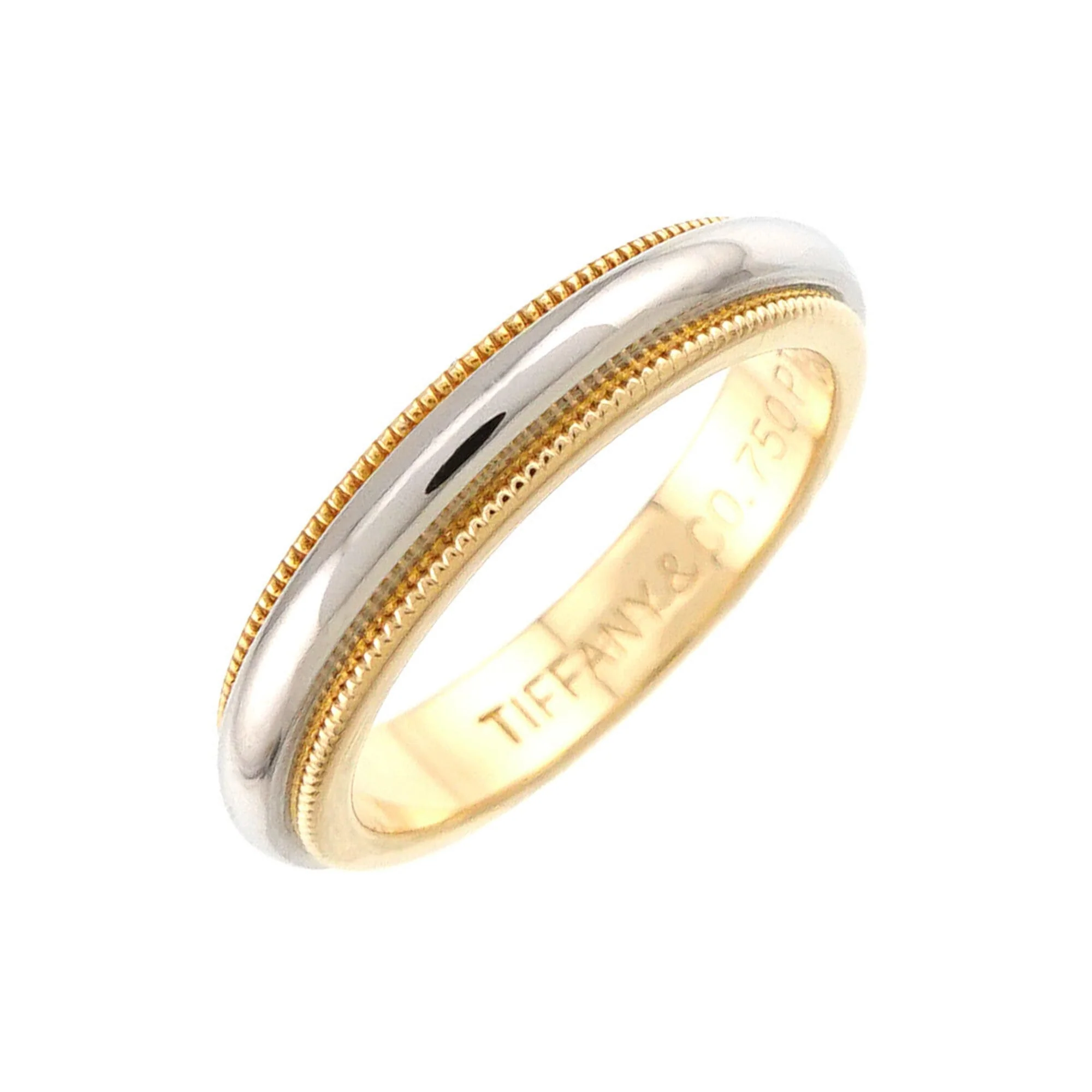 Milgrain Ring 18K Yellow Gold and Platinum