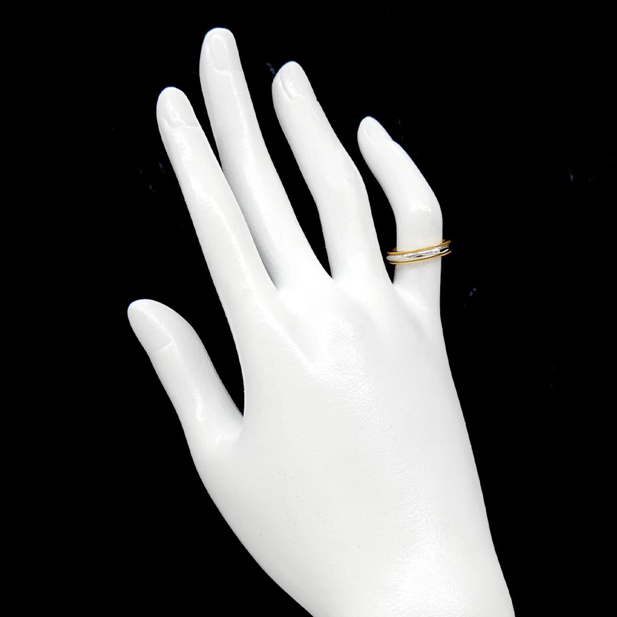 Milgrain Ring 18K Yellow Gold and Platinum - Image 6