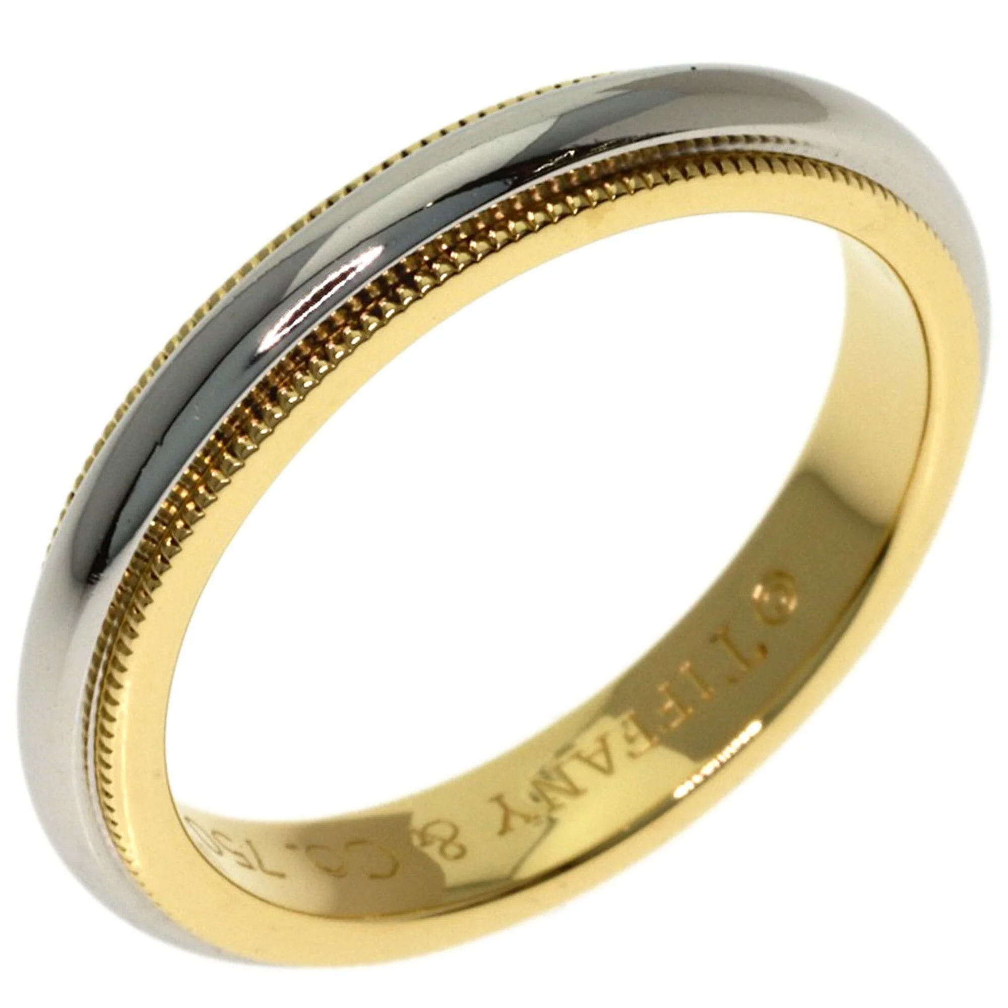 Milgrain Ring 18K Yellow Gold and Platinum - Image 2