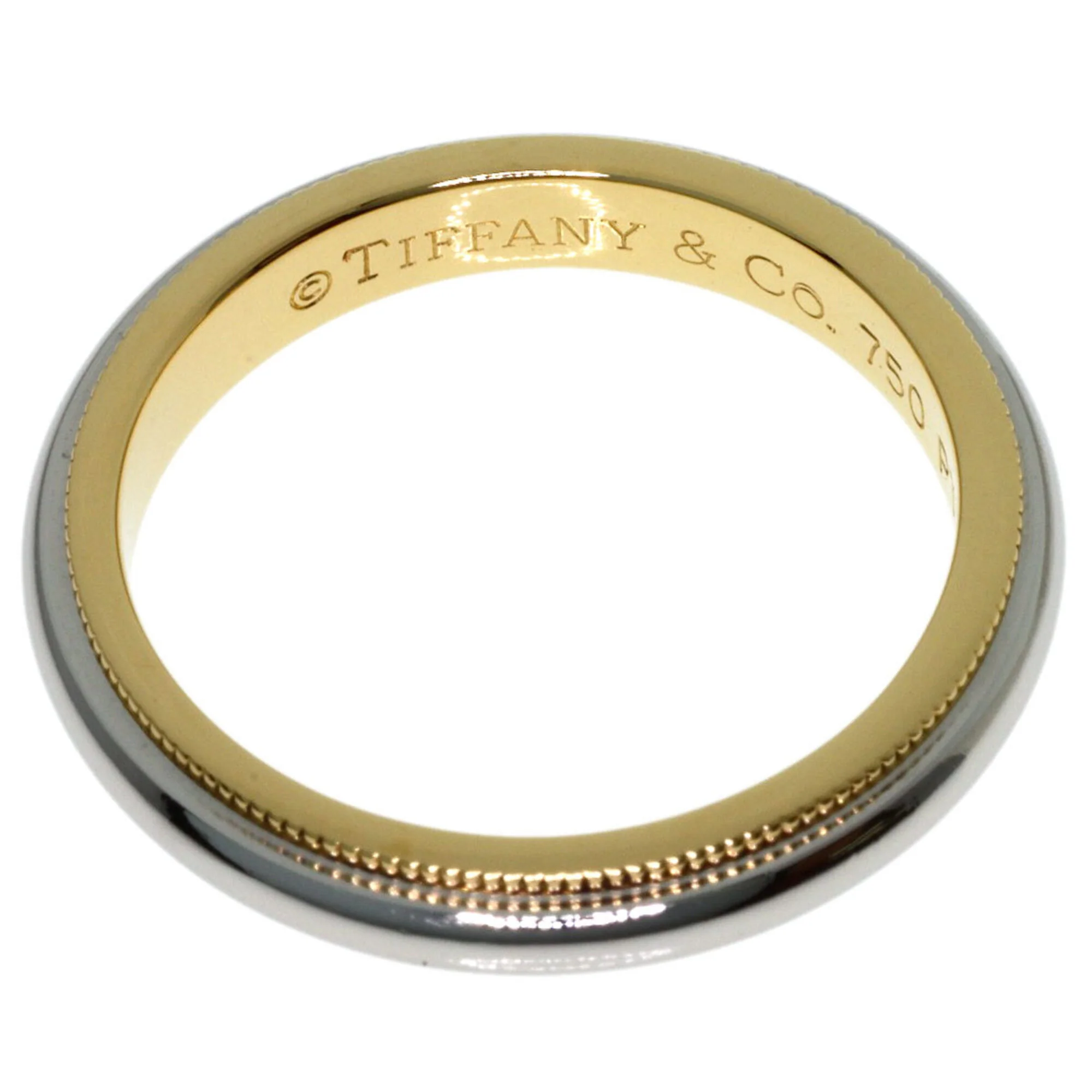 Milgrain Ring 18K Yellow Gold and Platinum - Image 4