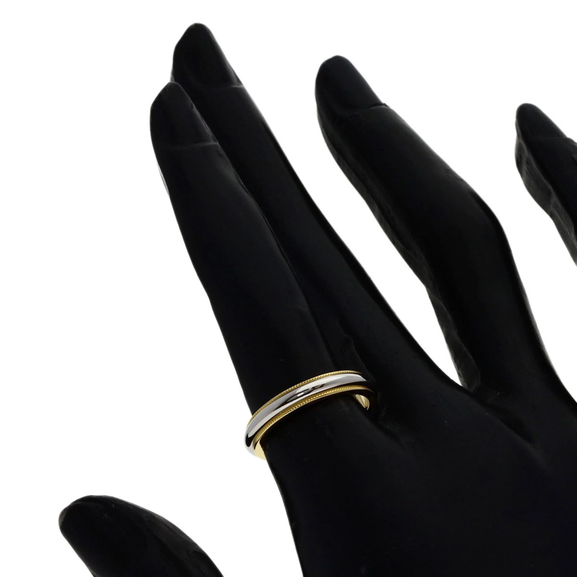 Milgrain Ring 18K Yellow Gold and Platinum - Image 6