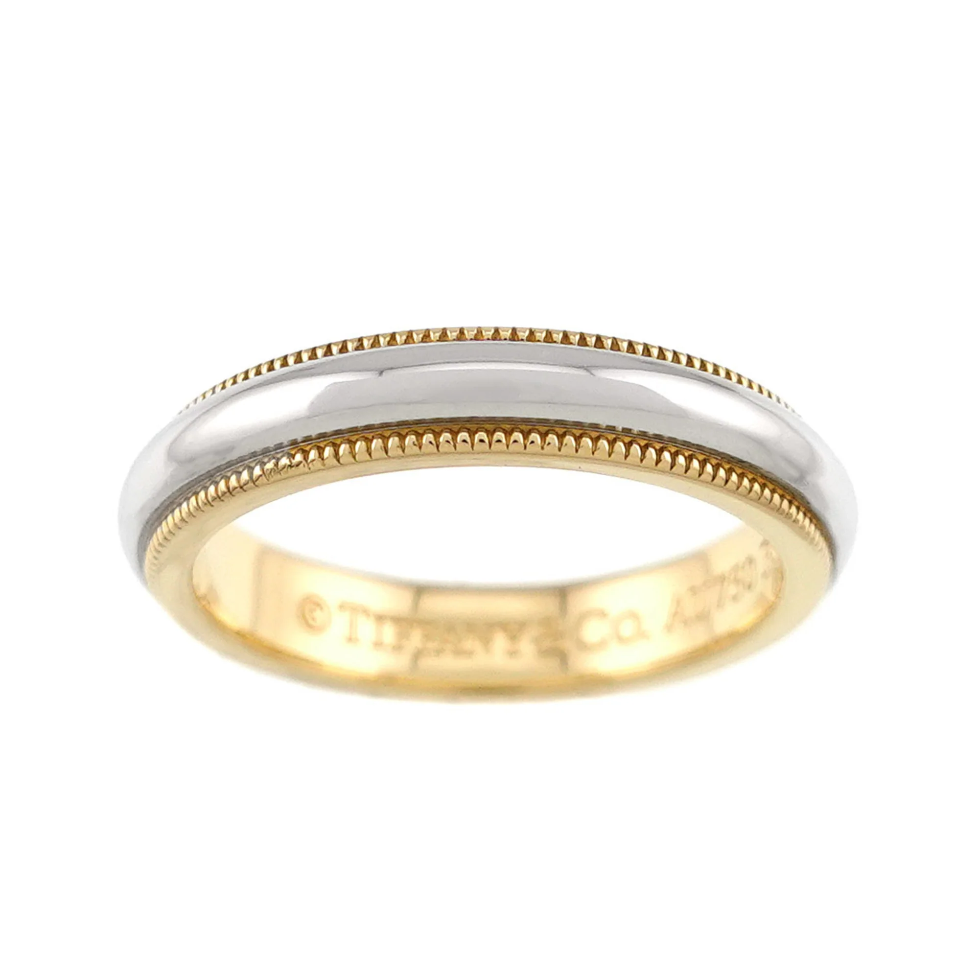Milgrain Ring 18K Yellow Gold and Platinum - Image 2