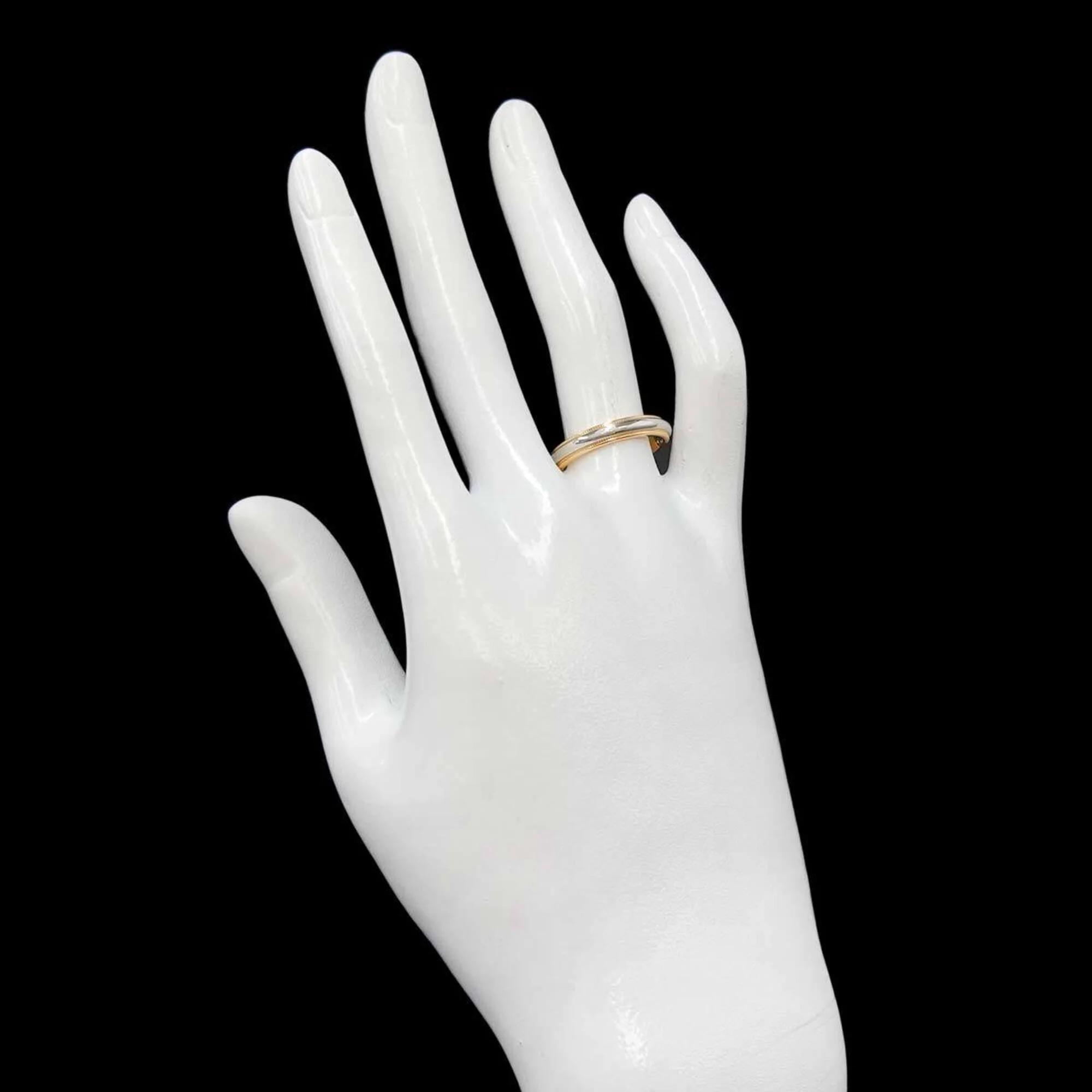 Milgrain Ring 18K Yellow Gold and Platinum - Image 6