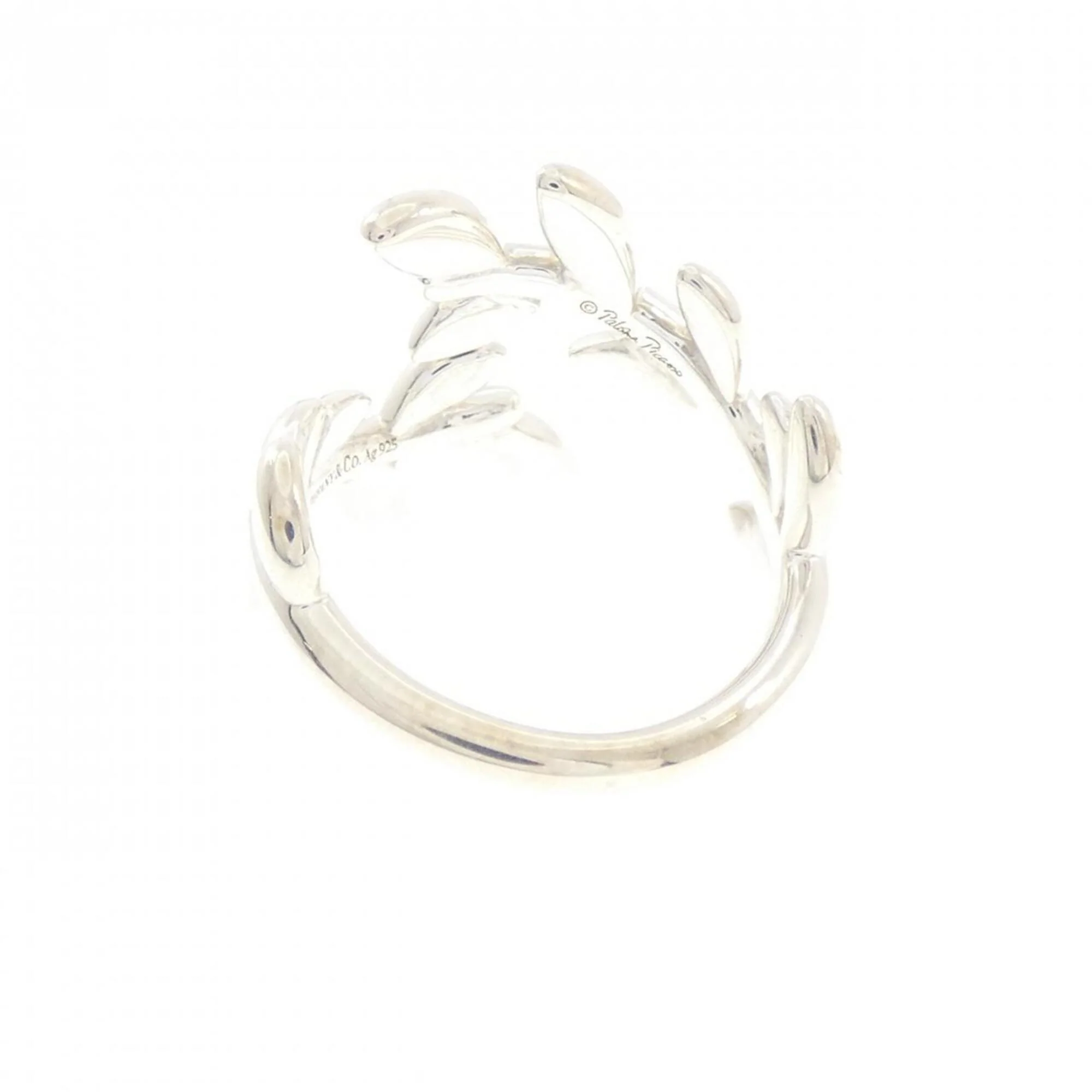 Olive Leaf Bypass Ring Sterling Silver - Image 3