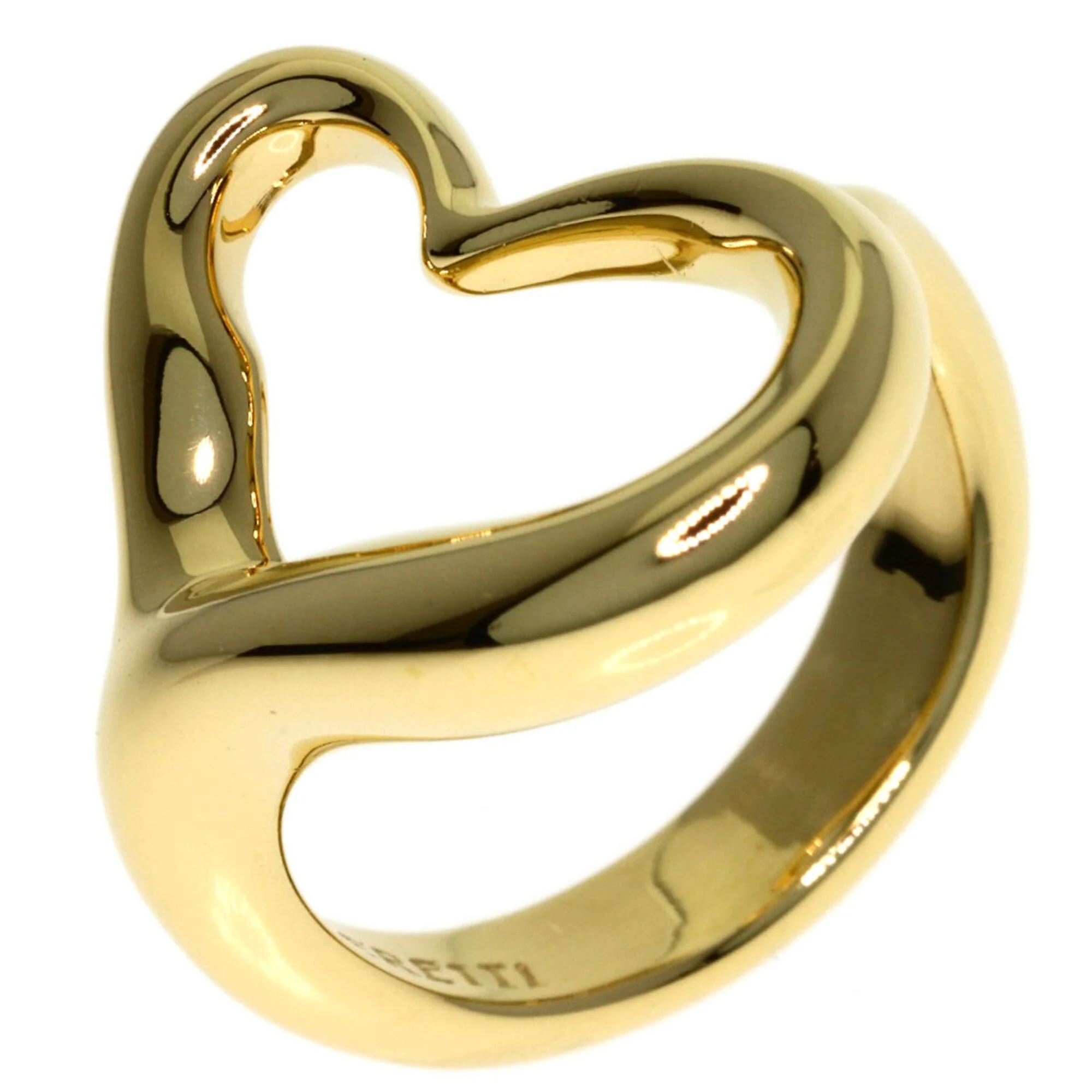 Open Heart Ring 18K Yellow Gold - Image 2