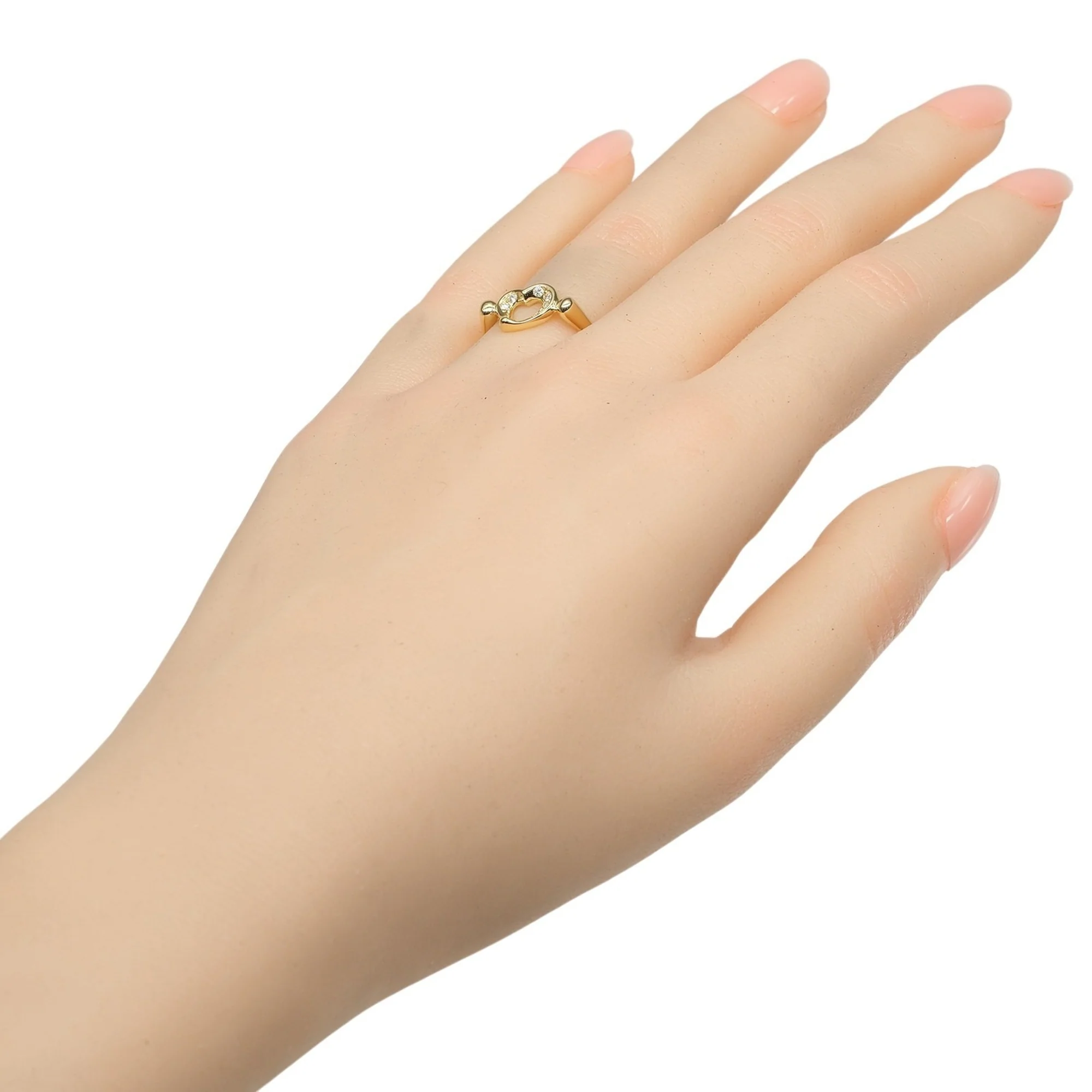 Open Heart Ring 18K Yellow Gold - Image 2