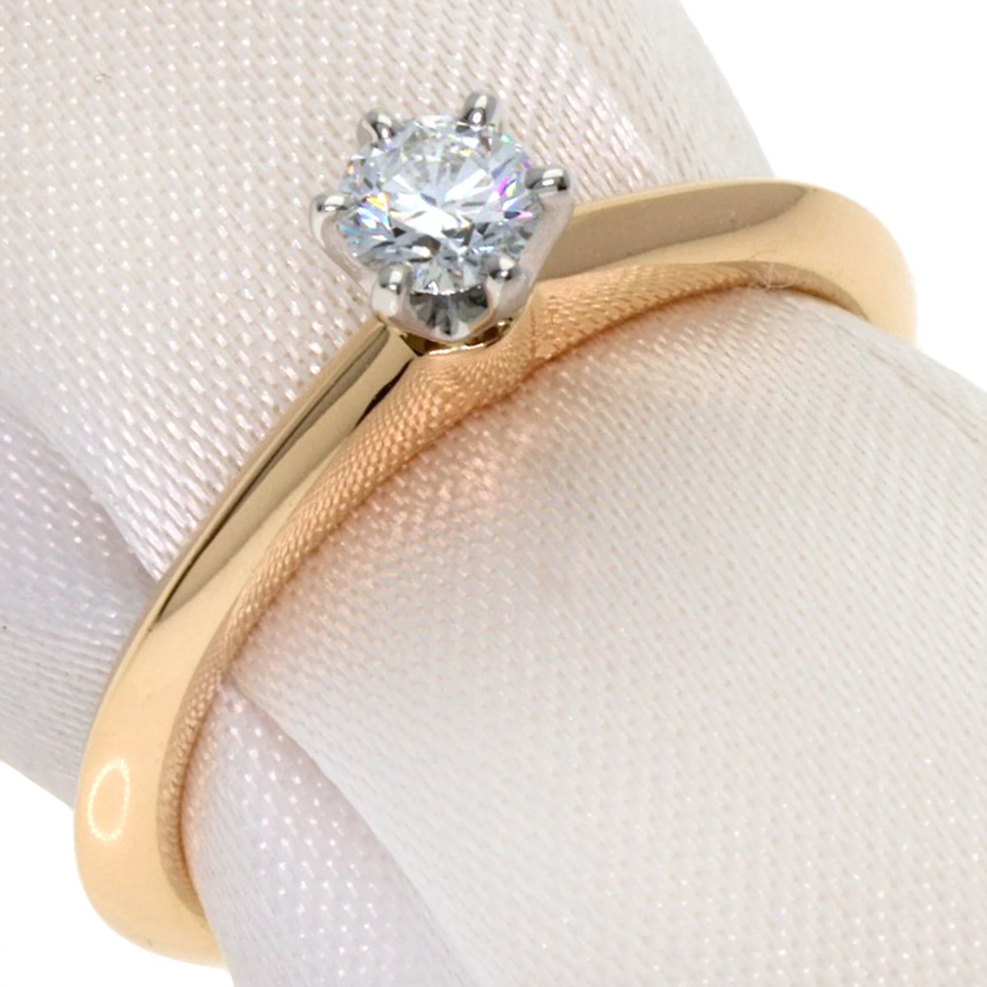 Ring 18K Rose Gold and Platinum with Diamond - Image 2