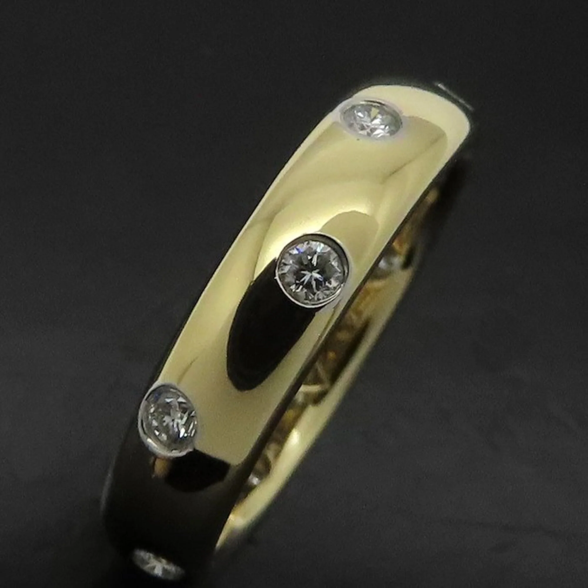 Ring 18K Yellow Gold and Platinum With Diamond - Image 5