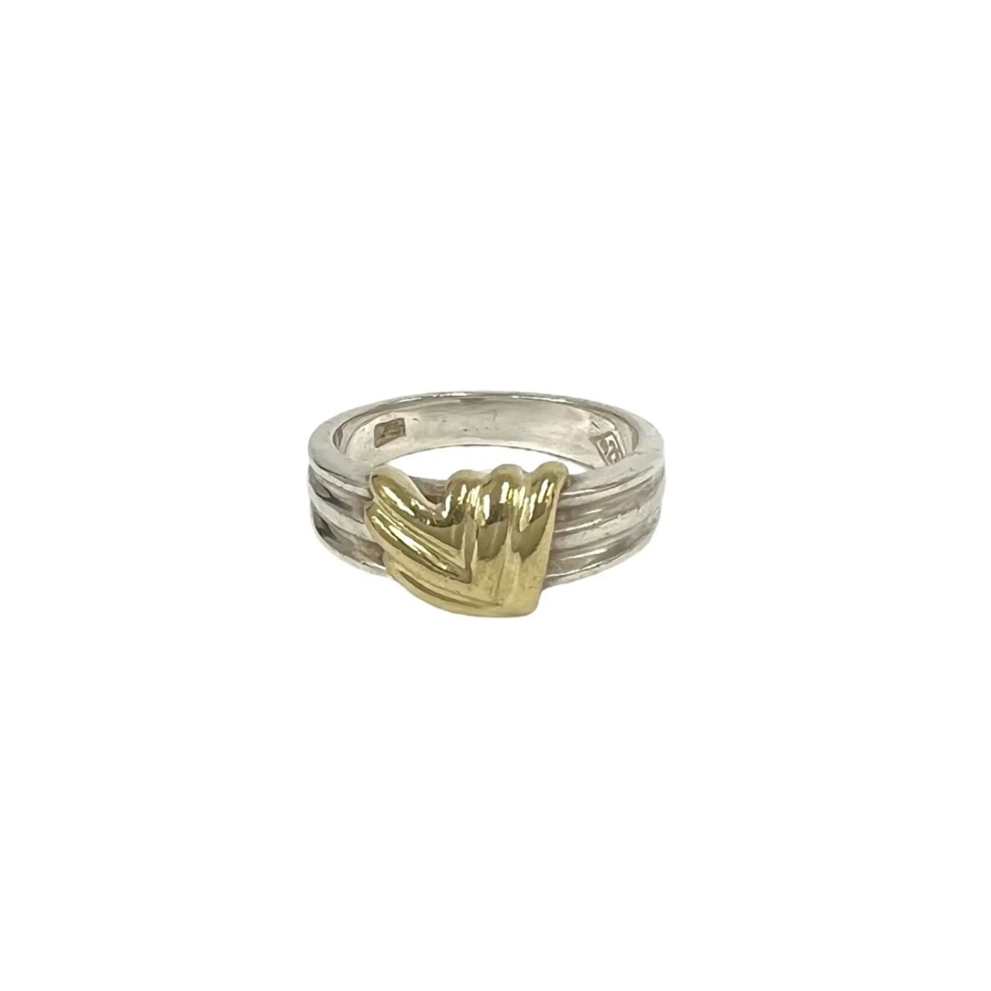 Signature Ring Sterling Silver and 18K Yellow Gold