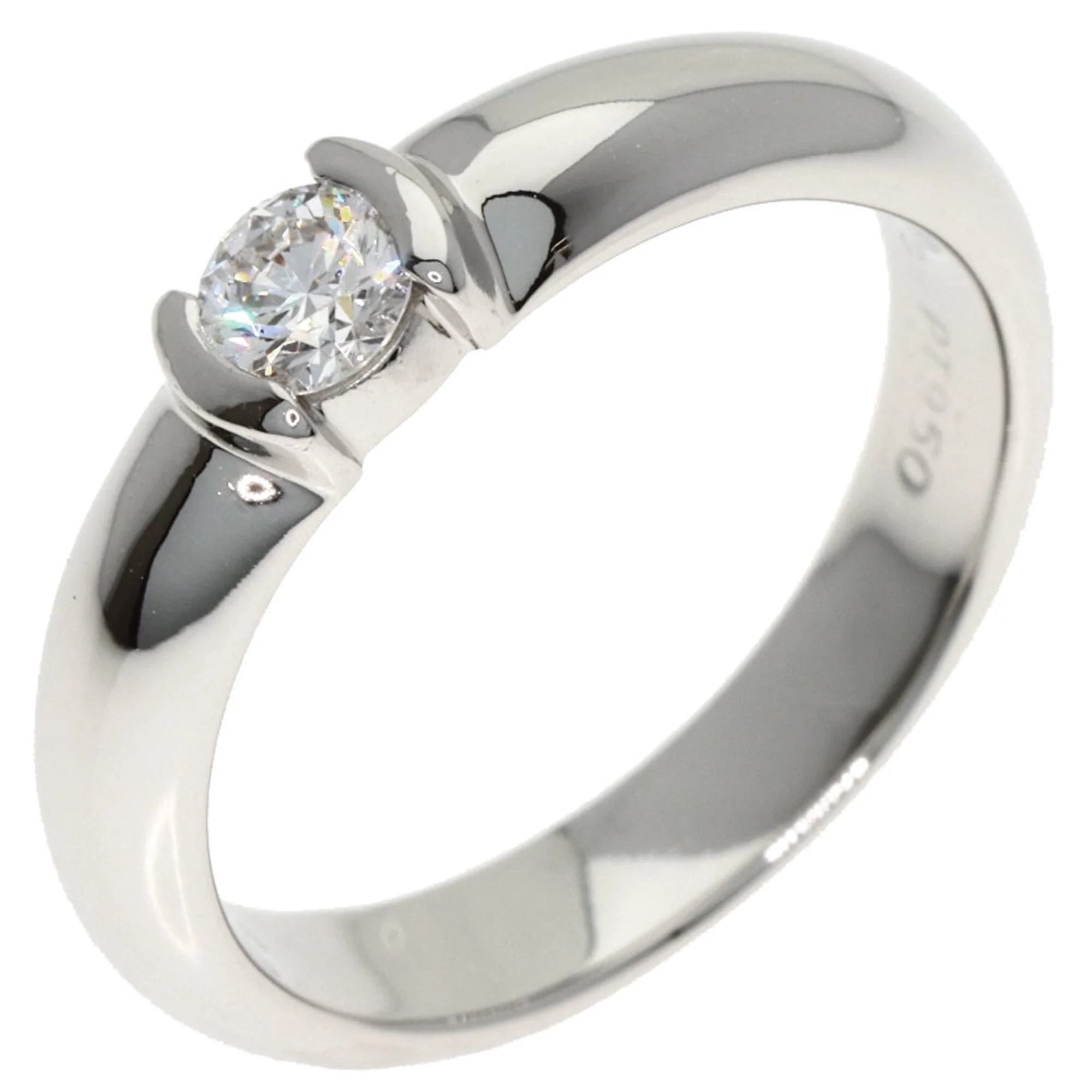 Solitaire Ring Platinum With Diamond - Image 2