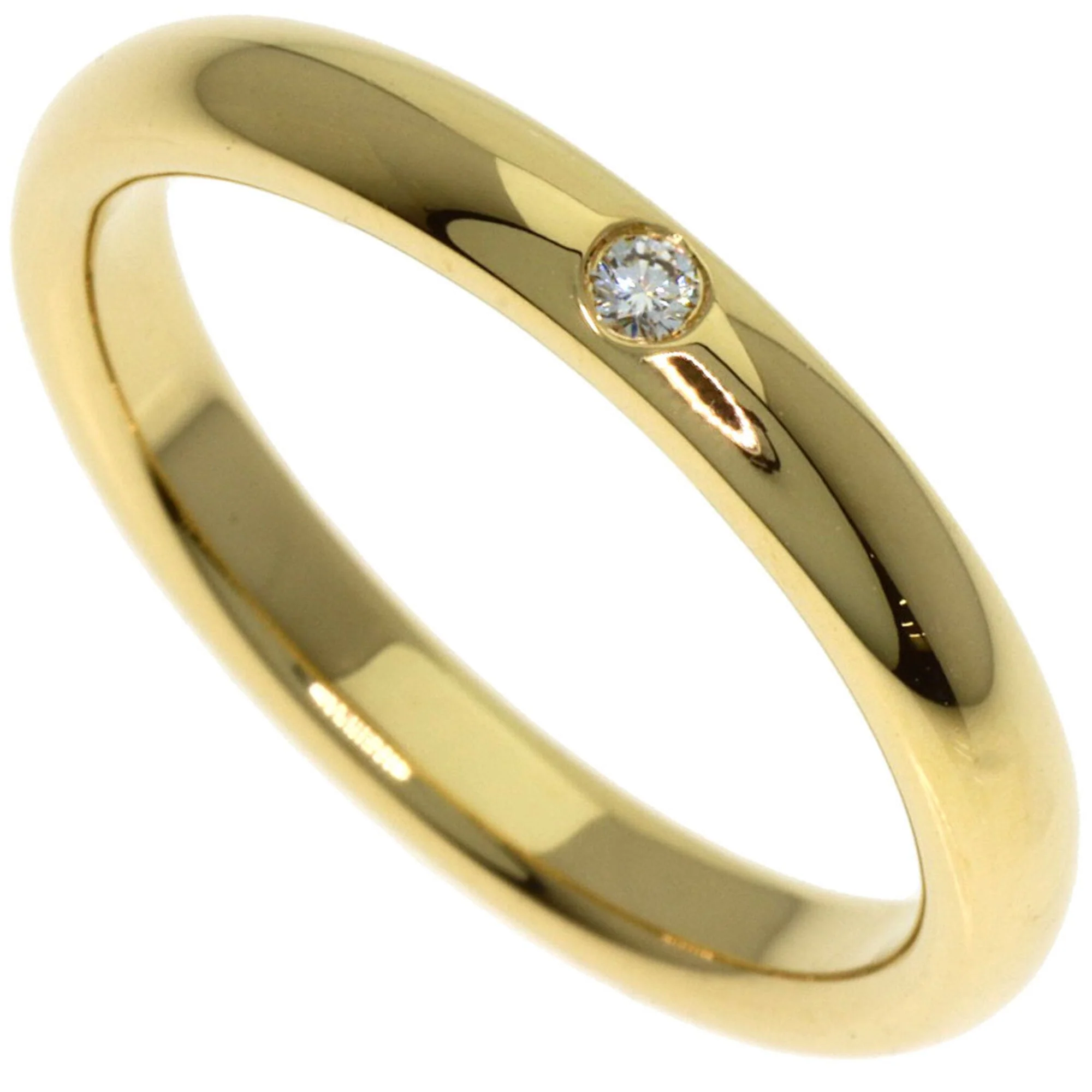 Stacking Band Ring 18K Yellow Gold with Diamond