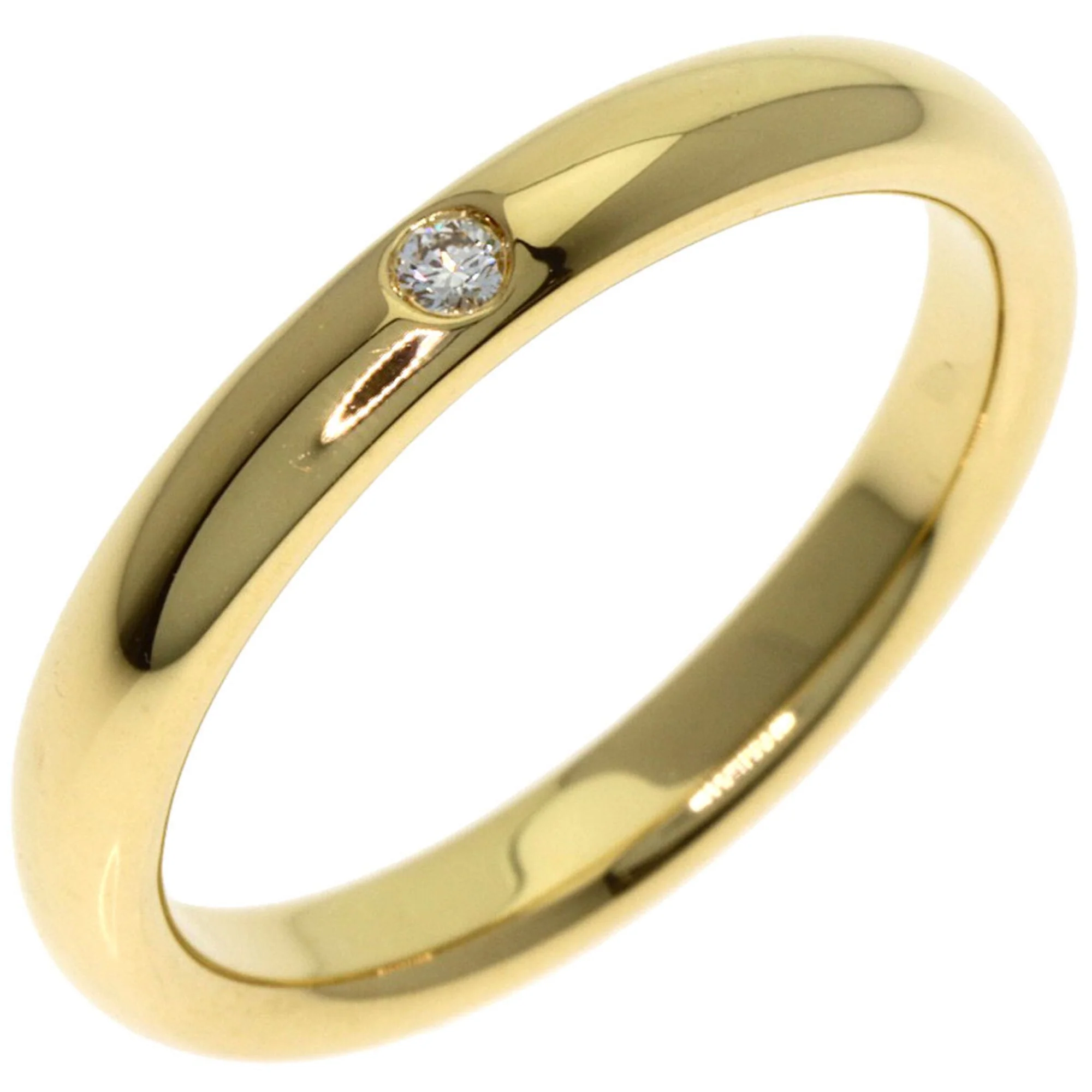 Stacking Band Ring 18K Yellow Gold with Diamond - Image 2