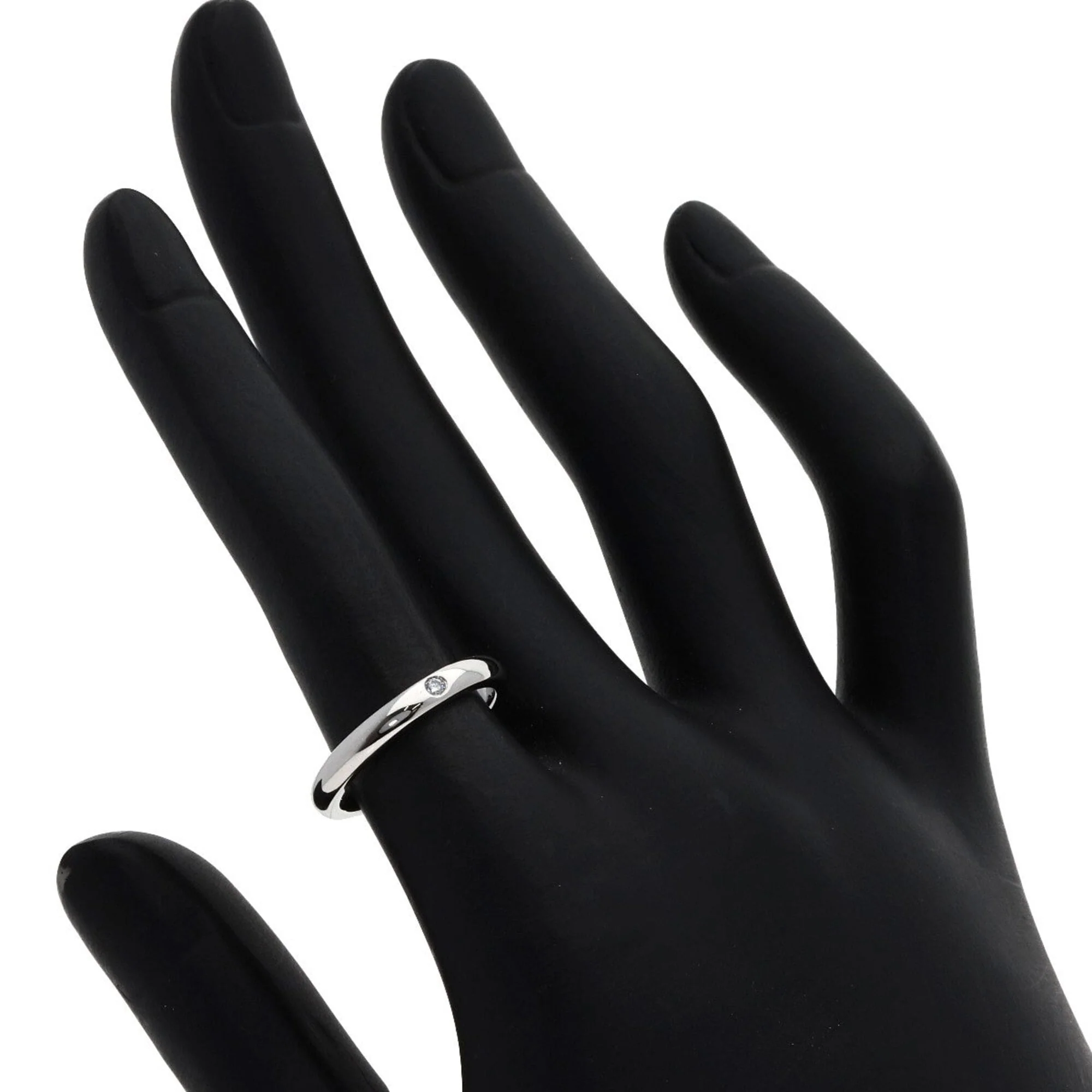 Stacking Band Ring Platinum with Diamond - Image 5