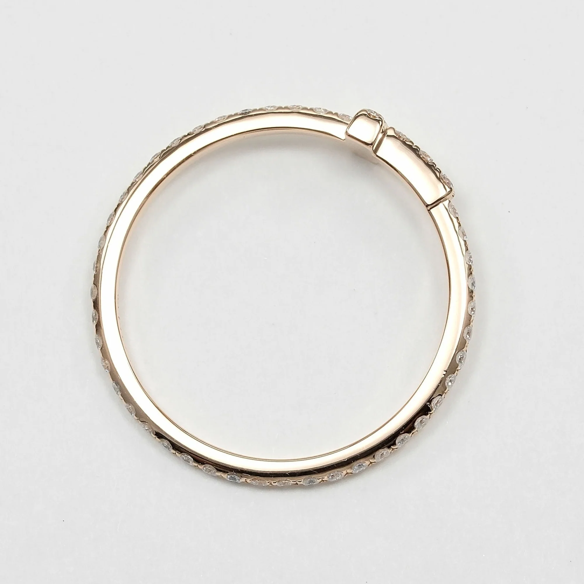 T Wire Ring 18K Rose Gold with Diamond - Image 9