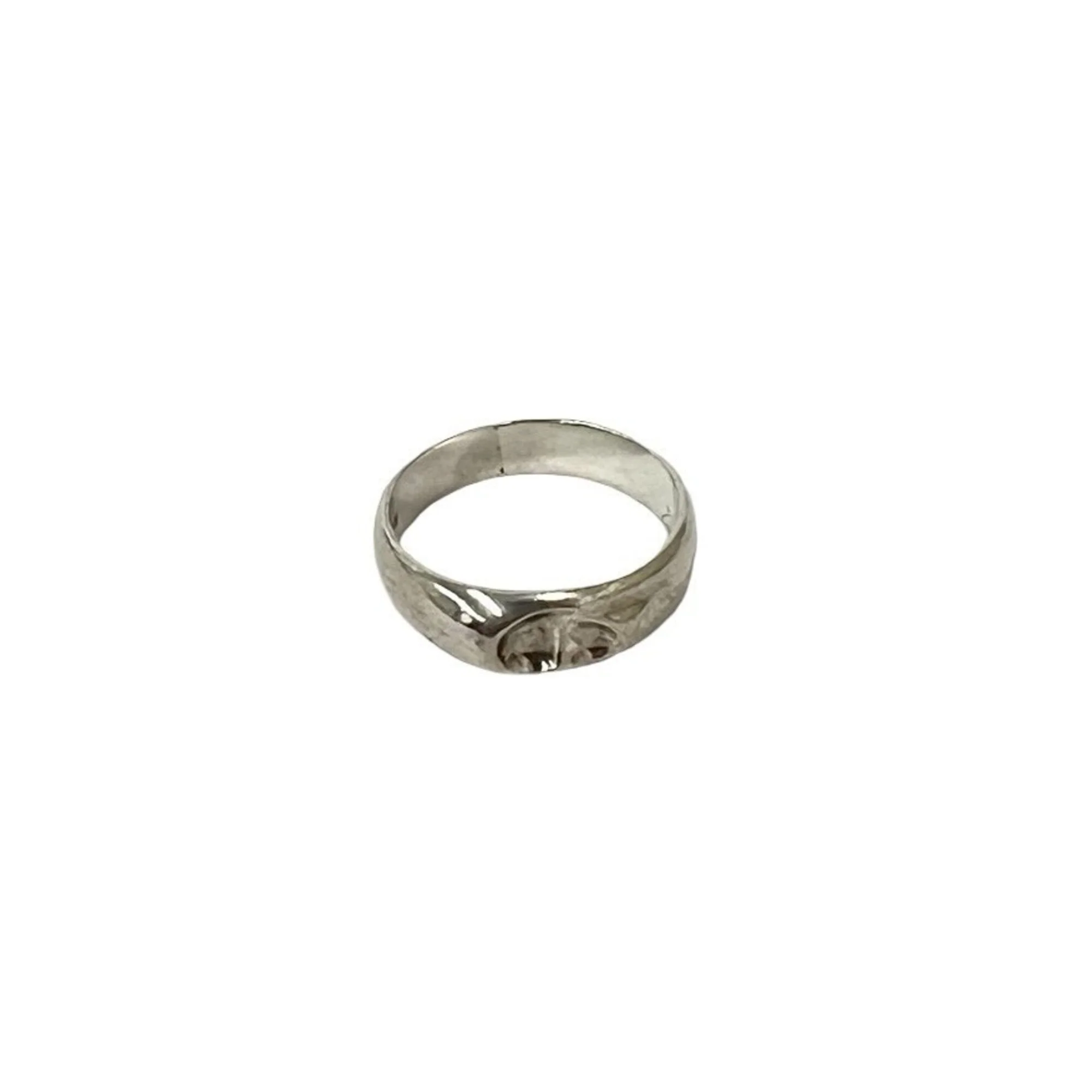 Vintage Curved Heart Ring Sterling Silver