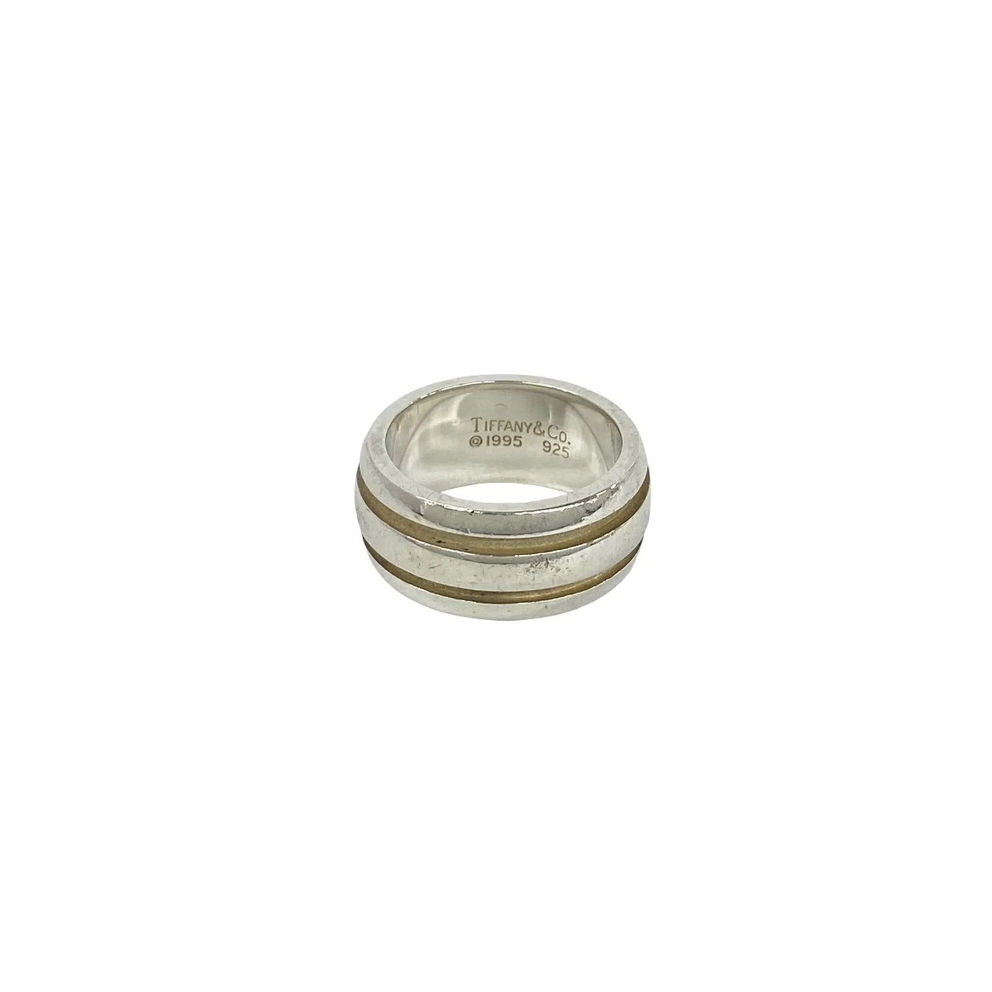 Vintage Grooved Double Line Ring Sterling Silver
