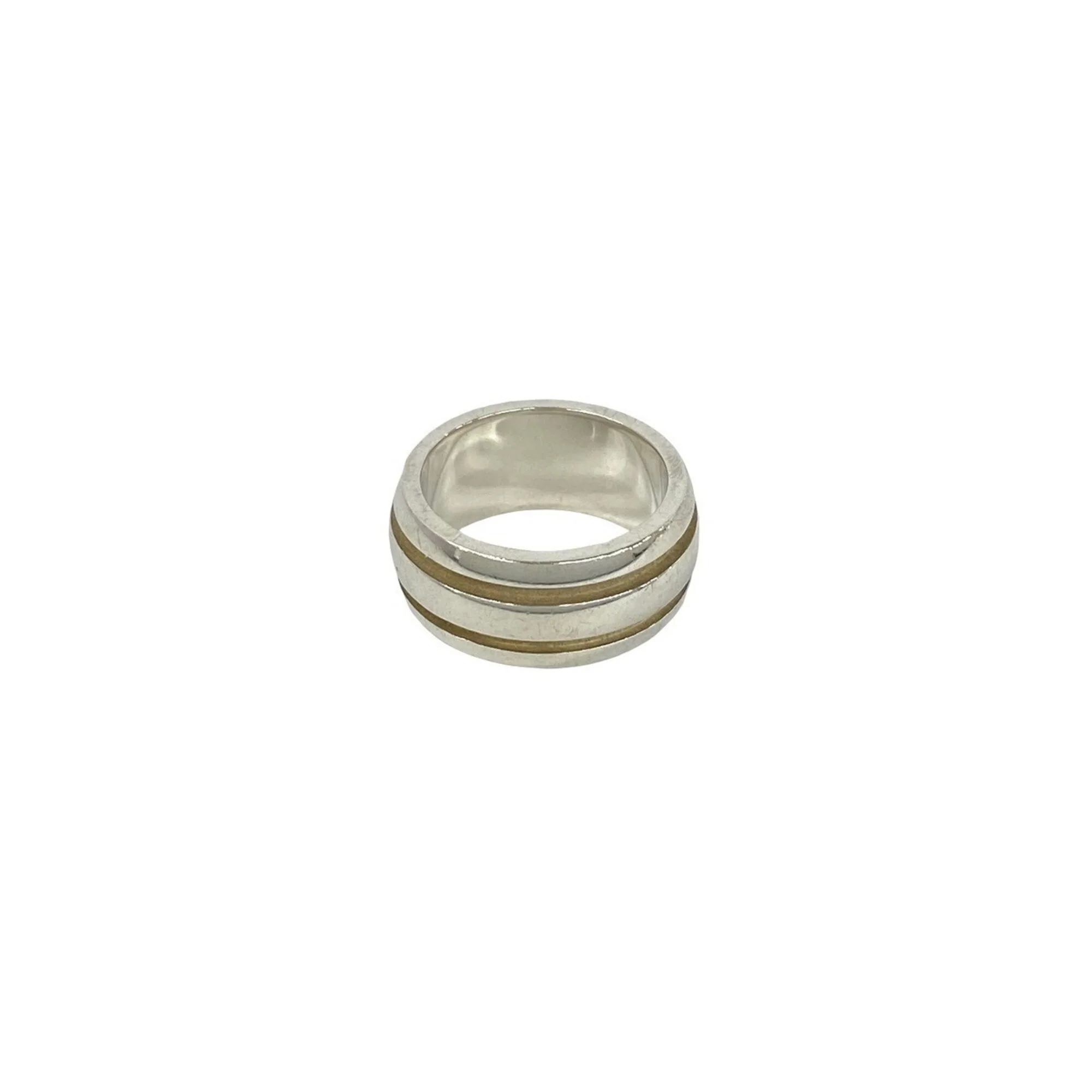 Vintage Grooved Double Line Ring Sterling Silver - Image 6