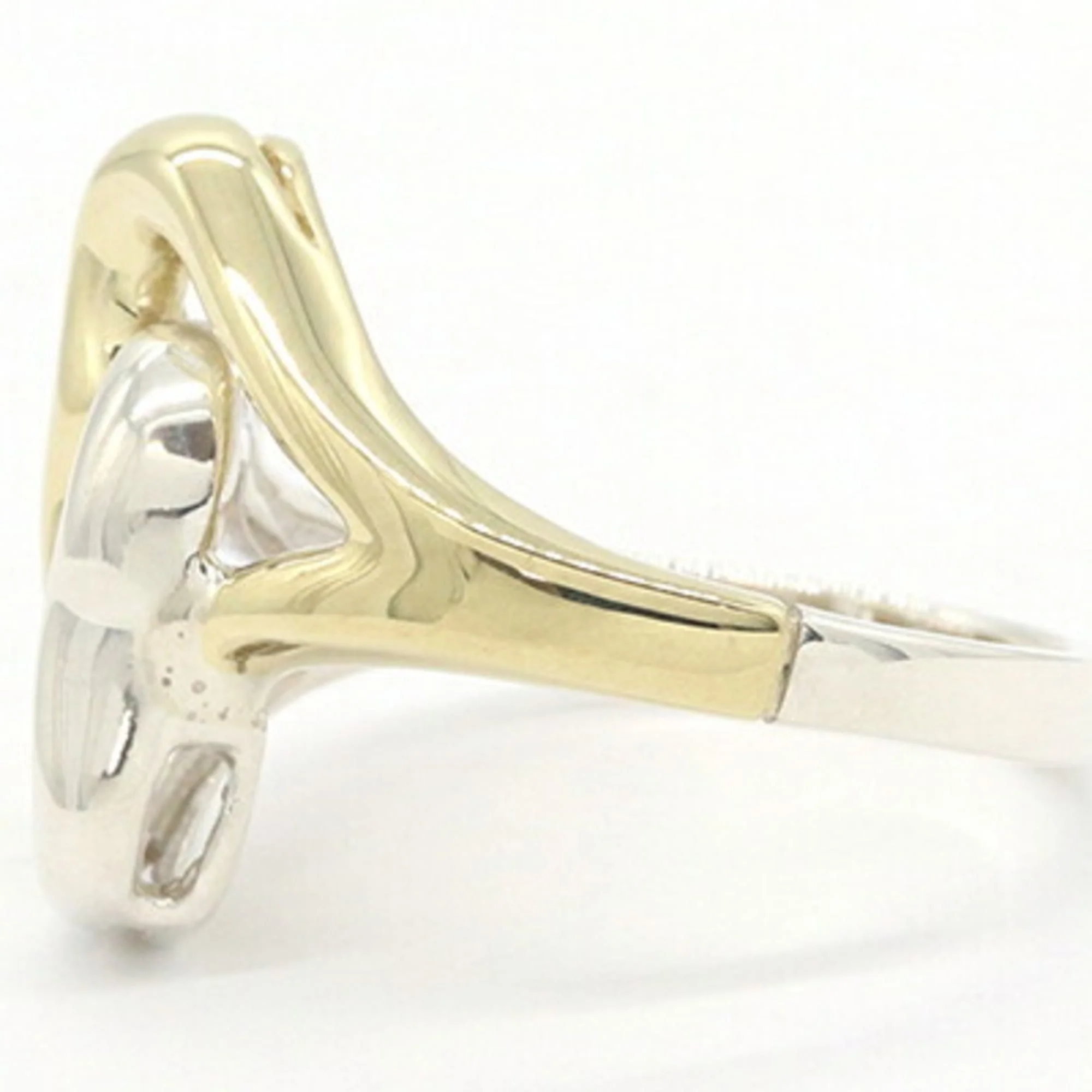 Vintage Heart Ring Sterling Silver and 18K Yellow Gold - Image 3