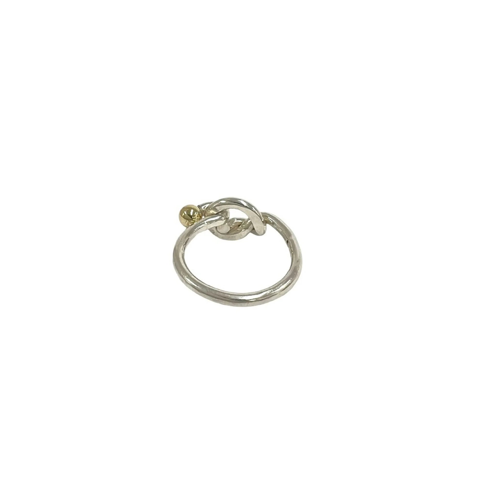 Vintage Love Knot Ring Sterling Silver and 18K Yellow Gold - Image 6