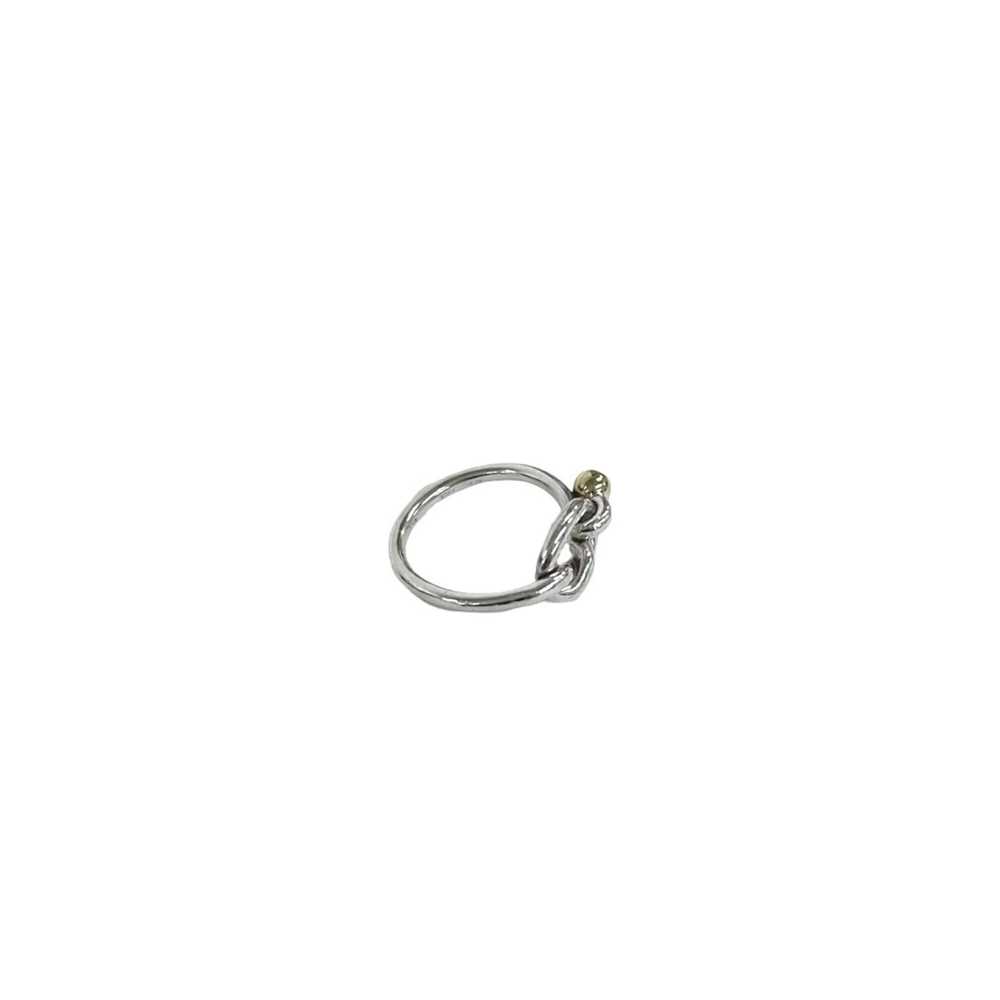 Vintage Love Knot Ring Sterling Silver and 18K Yellow Gold - Image 6