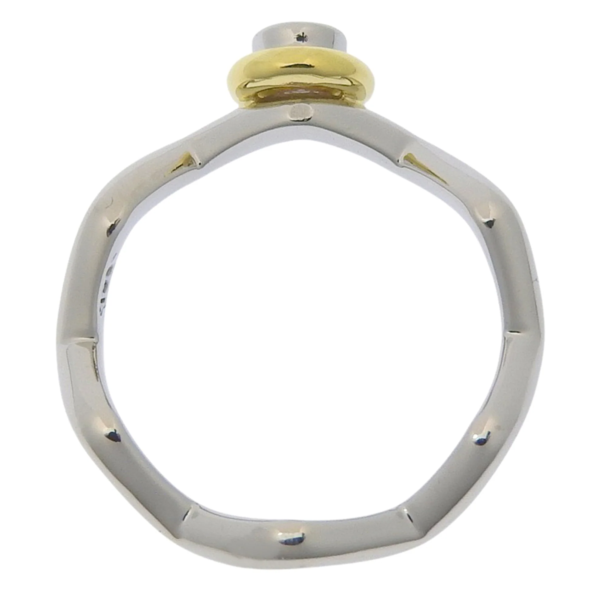 Zigzag Ring Platinum and 18K Yellow Gold with Diamond - Image 6