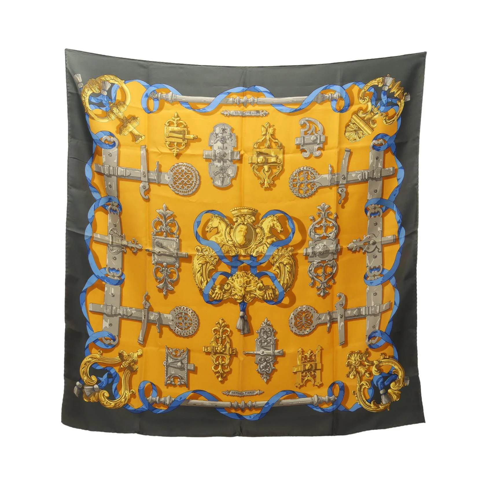Hermes Carre90 Ferronnerie Silk Scarf