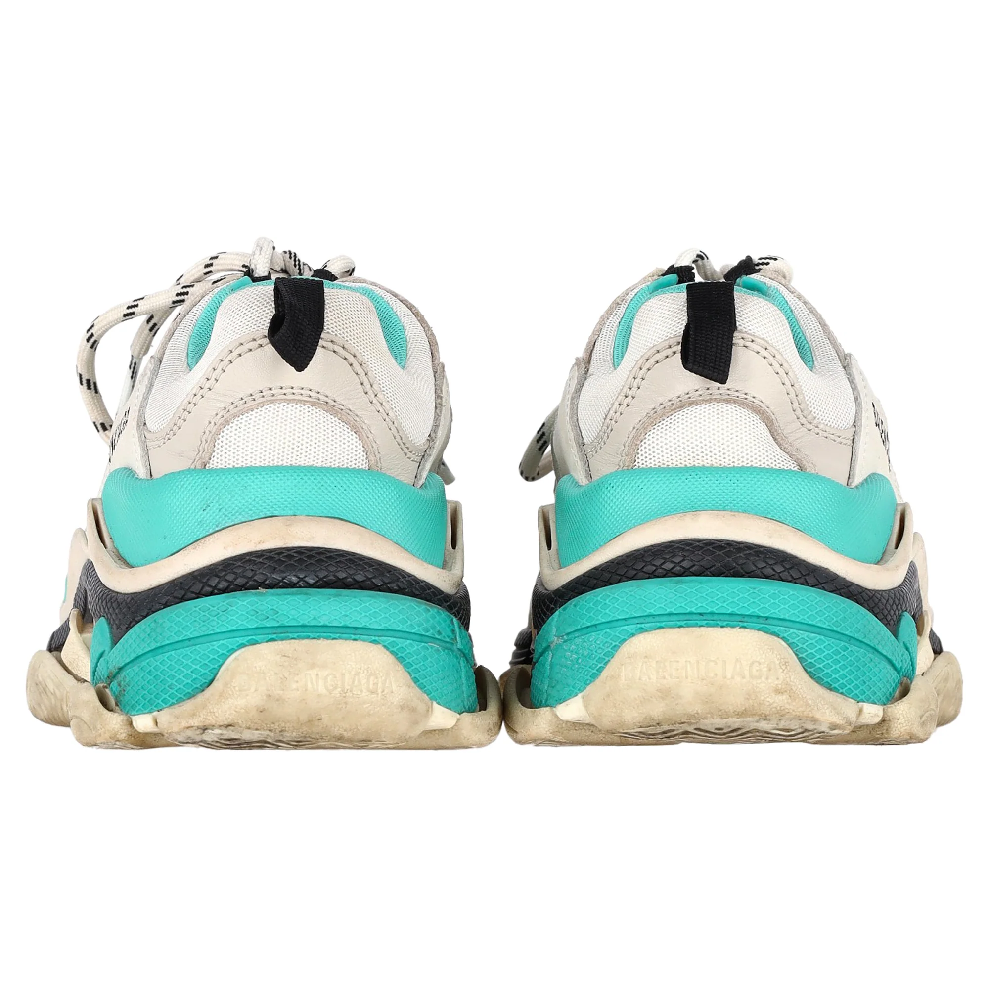Women's Balenciaga Triple S Sneakers in Turquoise Polyester - Image 4
