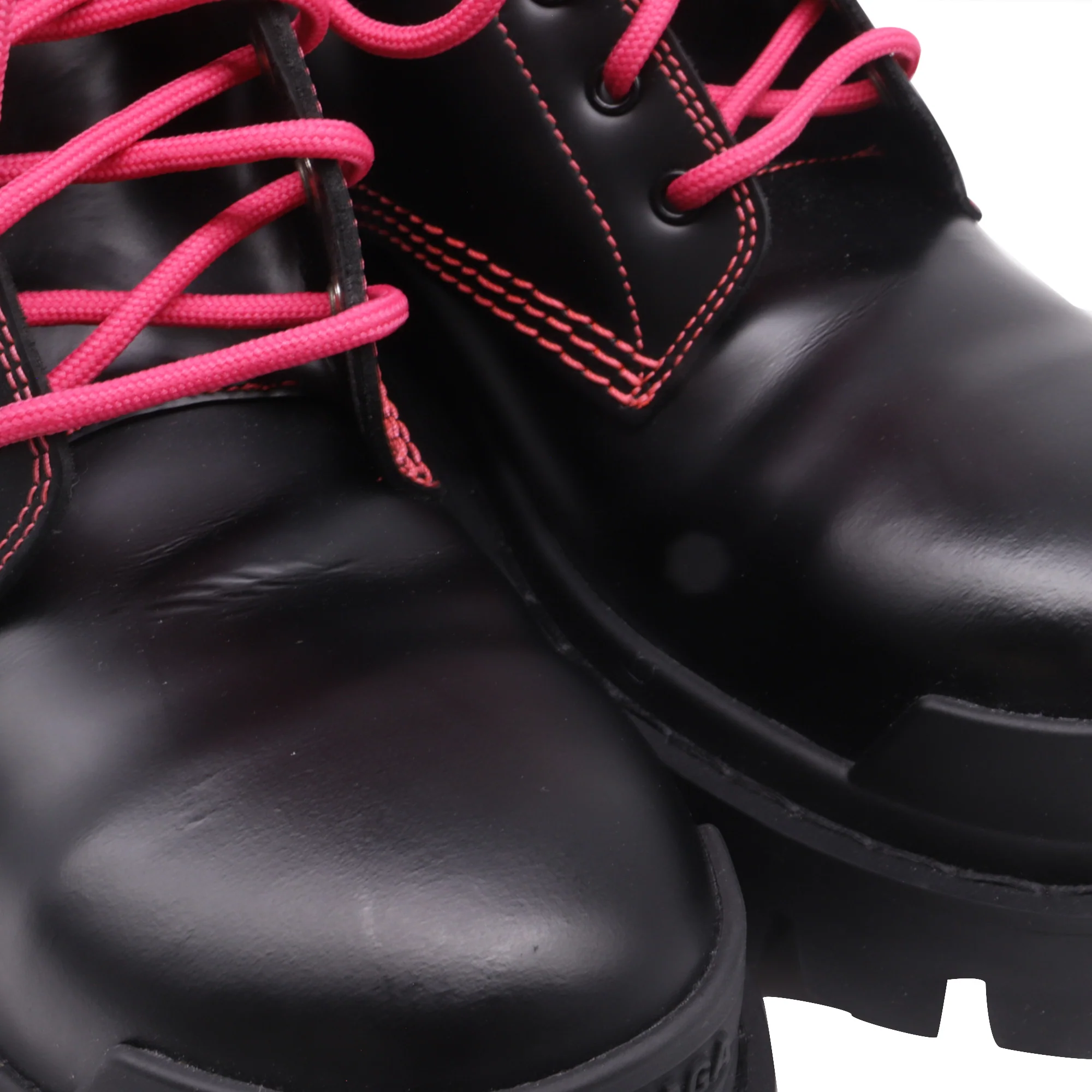 Women's Balenciaga Strike Combat Boots in Black Calfskin Leather - Image 8
