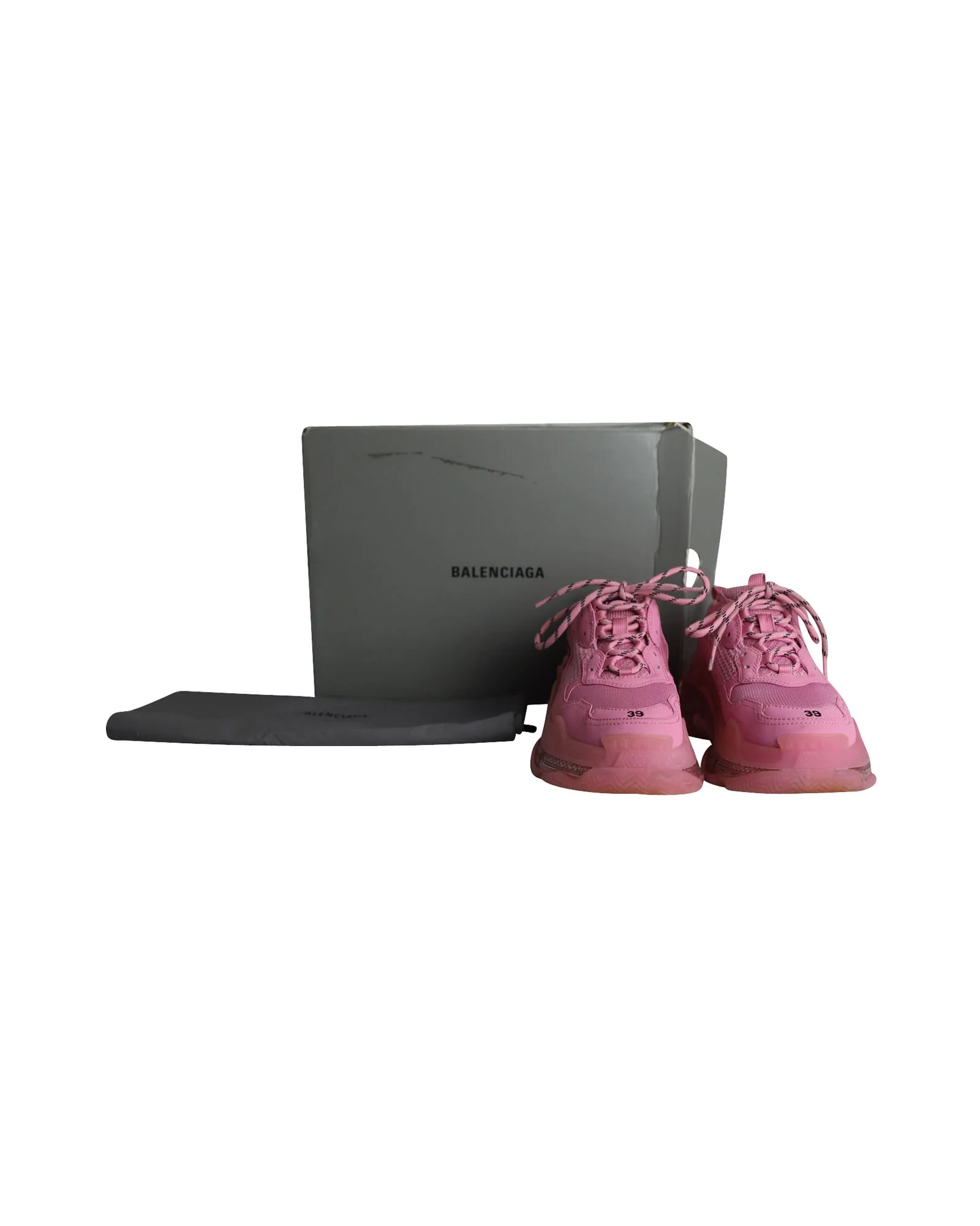 Women's Balenciaga Triple S Sneakers in Pink Polyester - Image 10