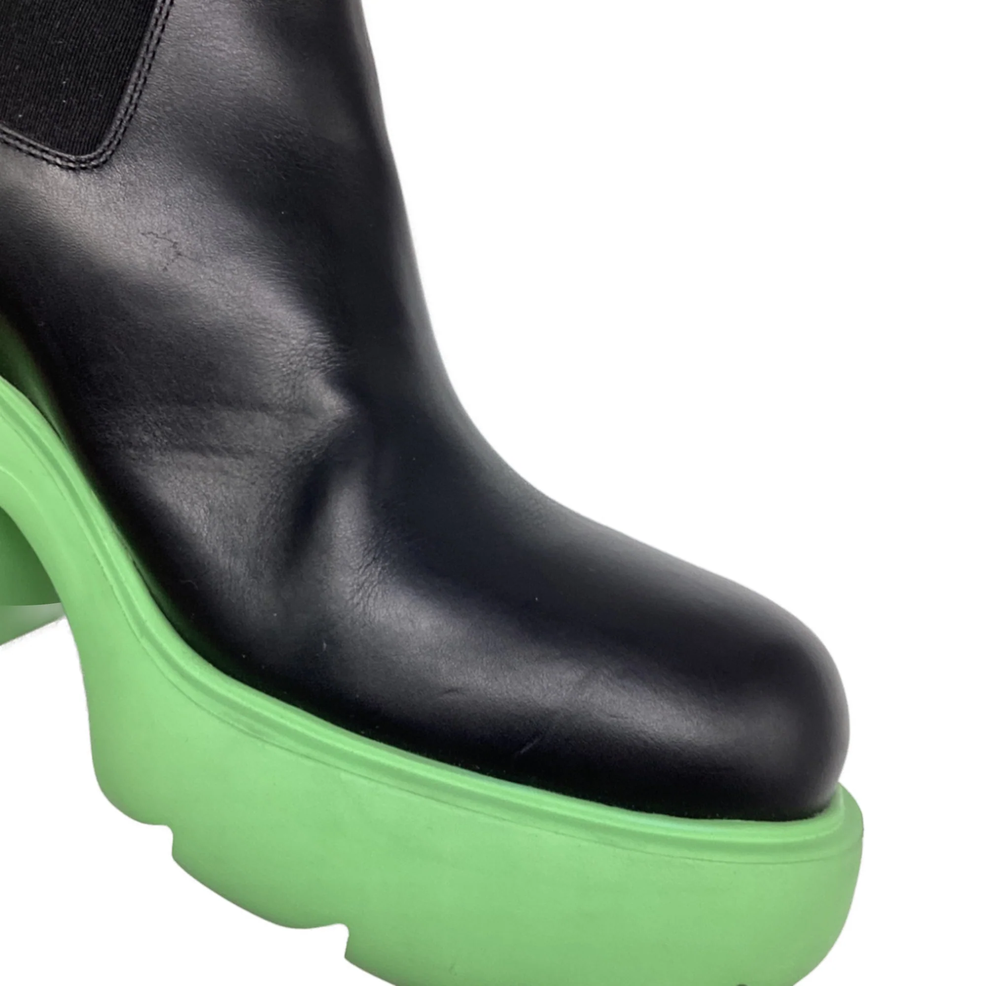 Women's Bottega Veneta Flash Boote in Black and Green Leather - Image 10