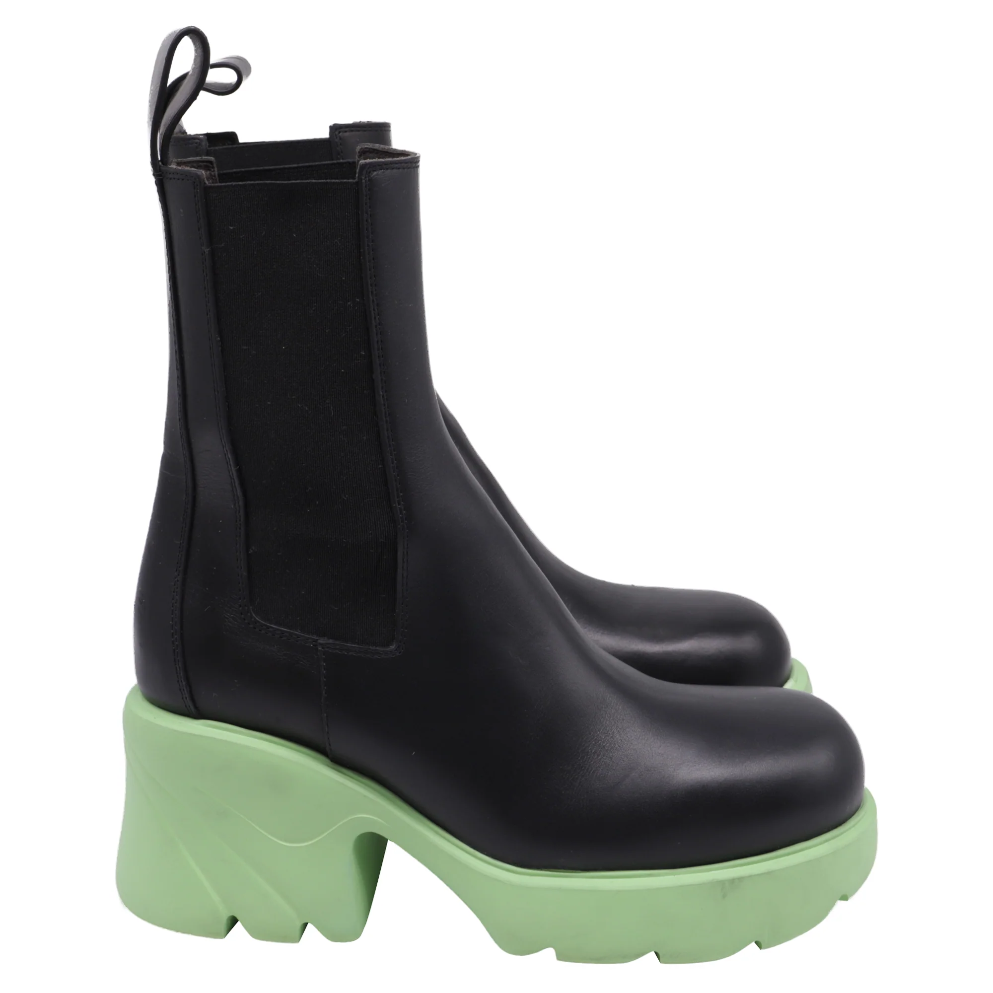 Women's Bottega Veneta Flash Boote in Black and Green Leather - Image 6