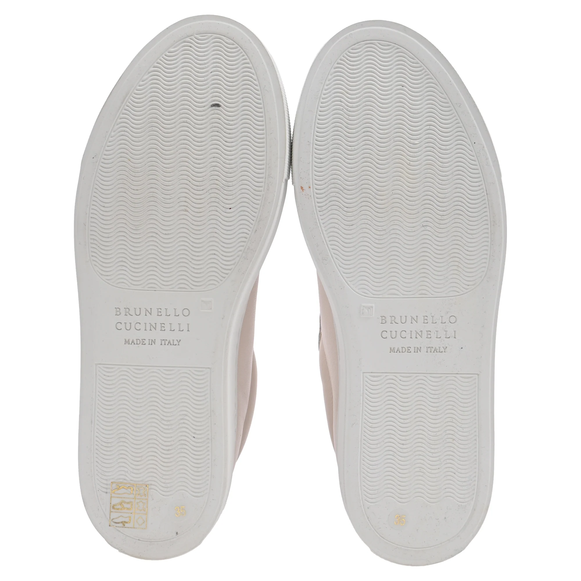 Women's Brunello Cucinelli Monili Low Top Sneakers in Beige Leather - Image 6