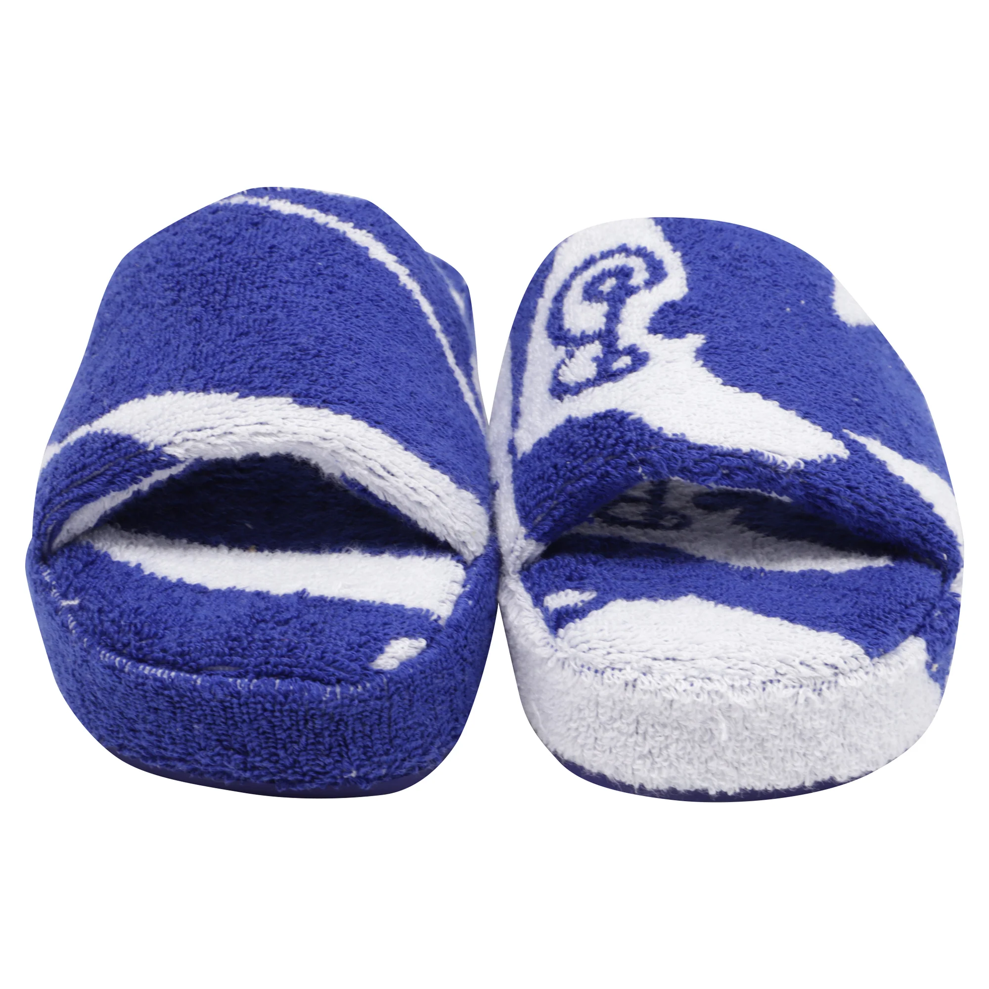 Women's Burberry Snug Towelling Slippers in Blue Cotton - Image 2