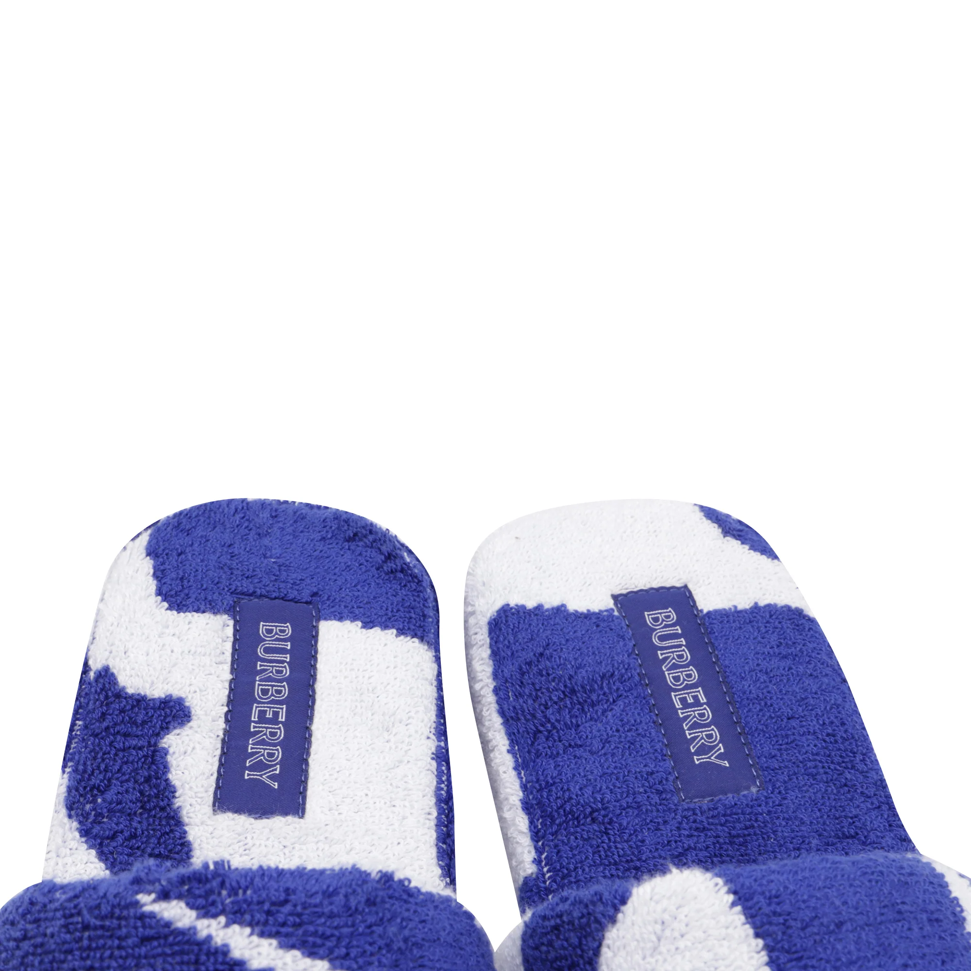 Women's Burberry Snug Towelling Slippers in Blue Cotton - Image 7