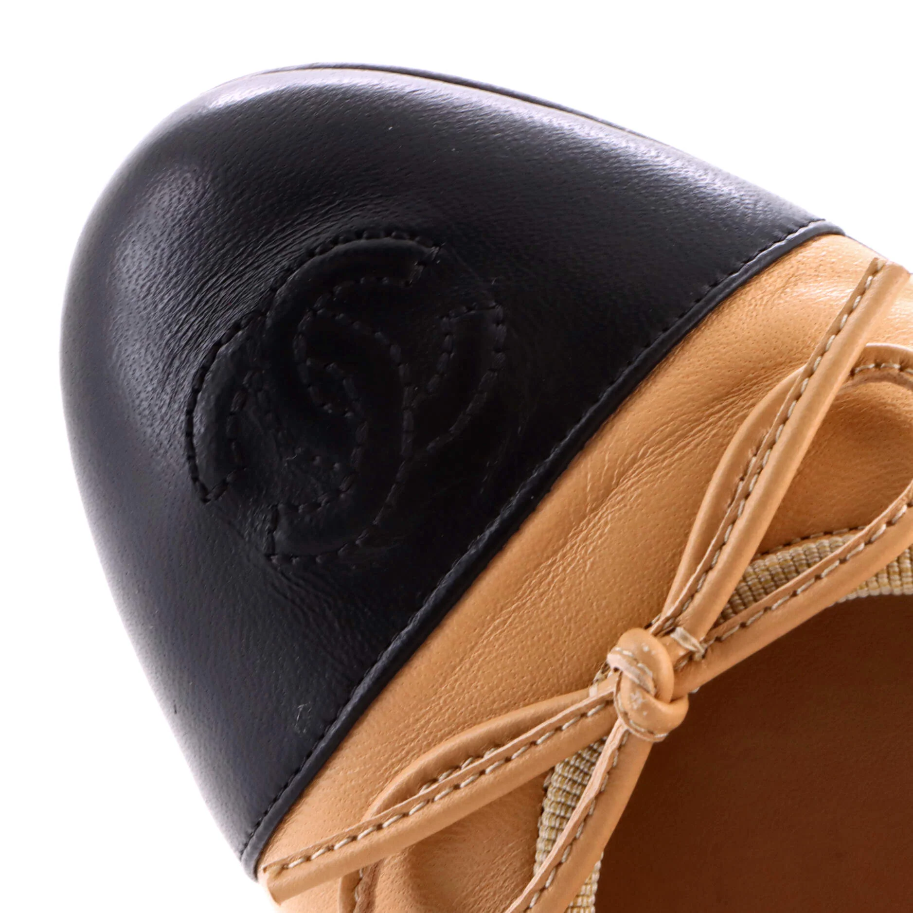 Women's CC Cap Toe Bow Ballerina Flats Leather - Image 5