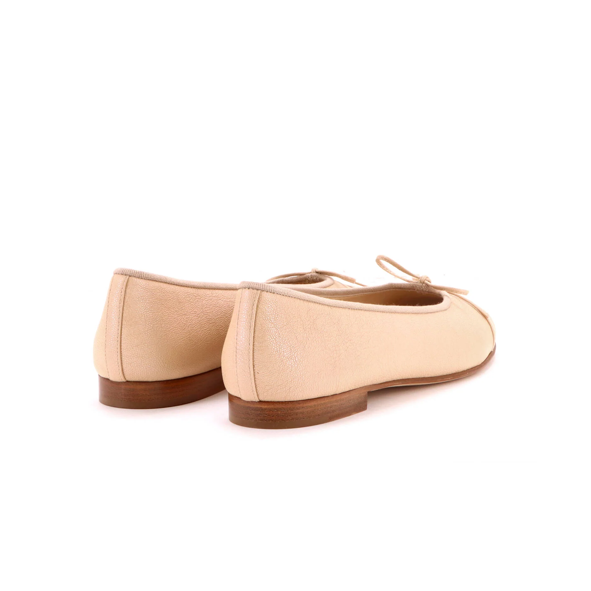 Women's CC Cap Toe Bow Ballerina Flats Leather - Image 3