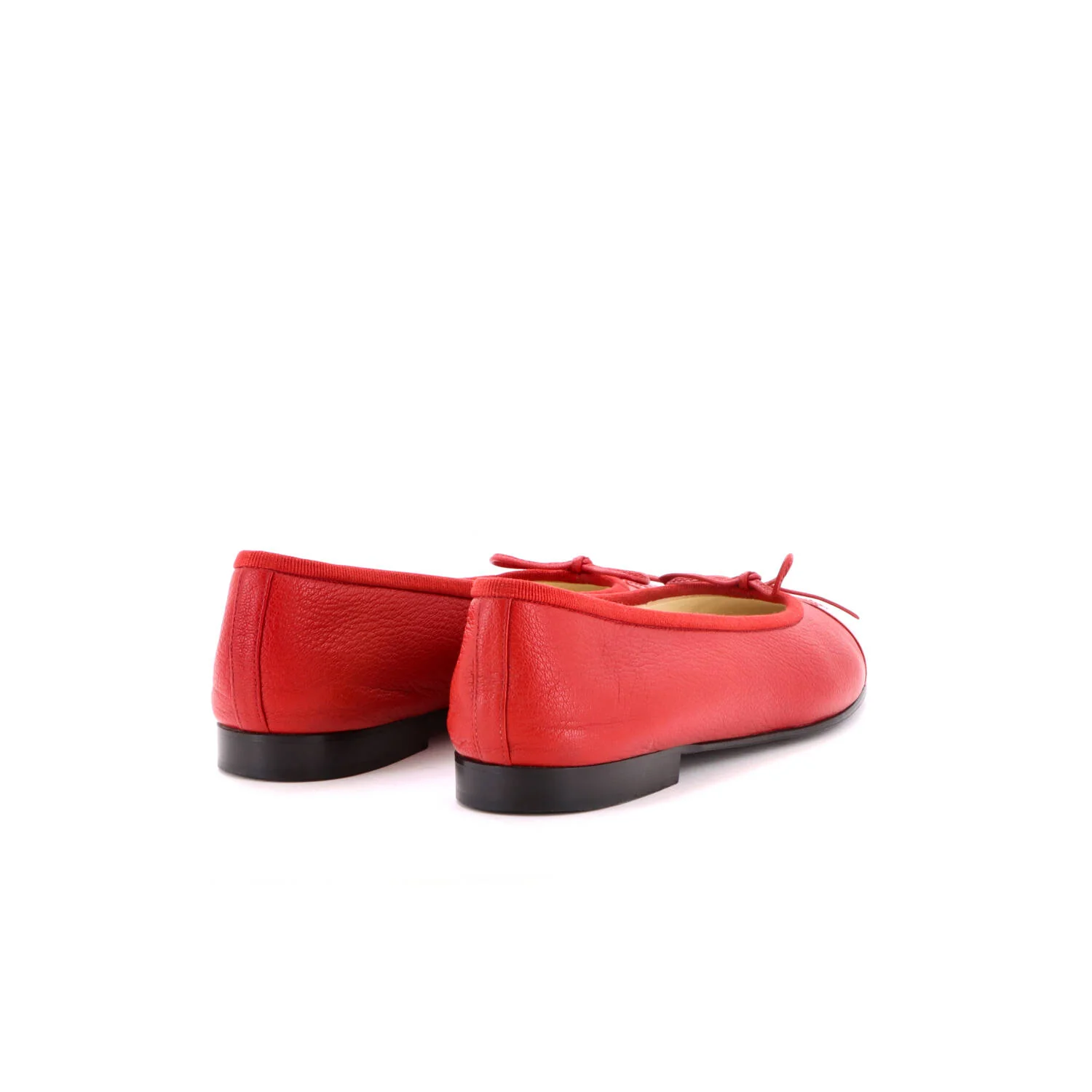 Women's CC Cap Toe Bow Ballerina Flats Leather and Patent - Image 3