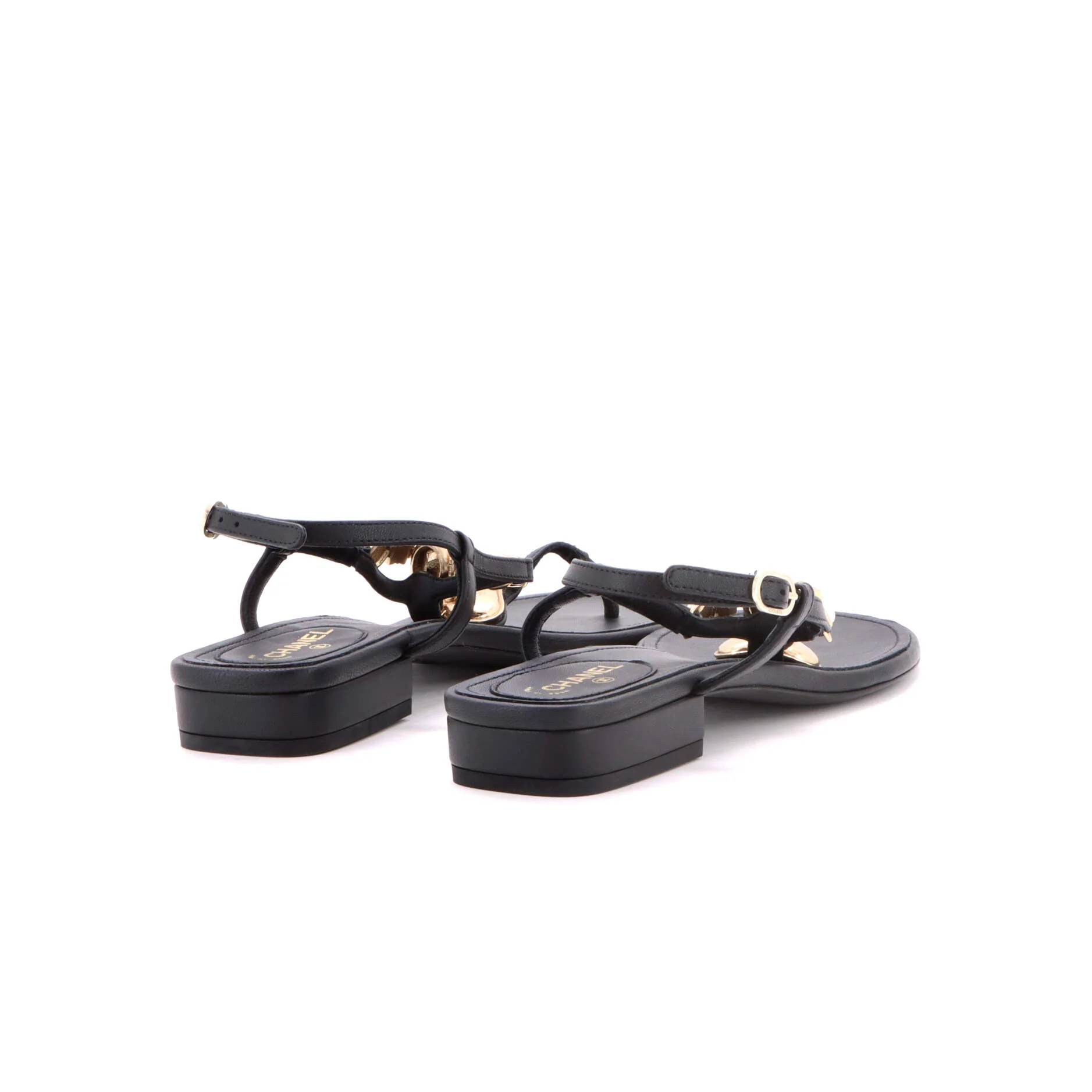 Women's CC Heart T-Strap Sandals Leather - Image 3