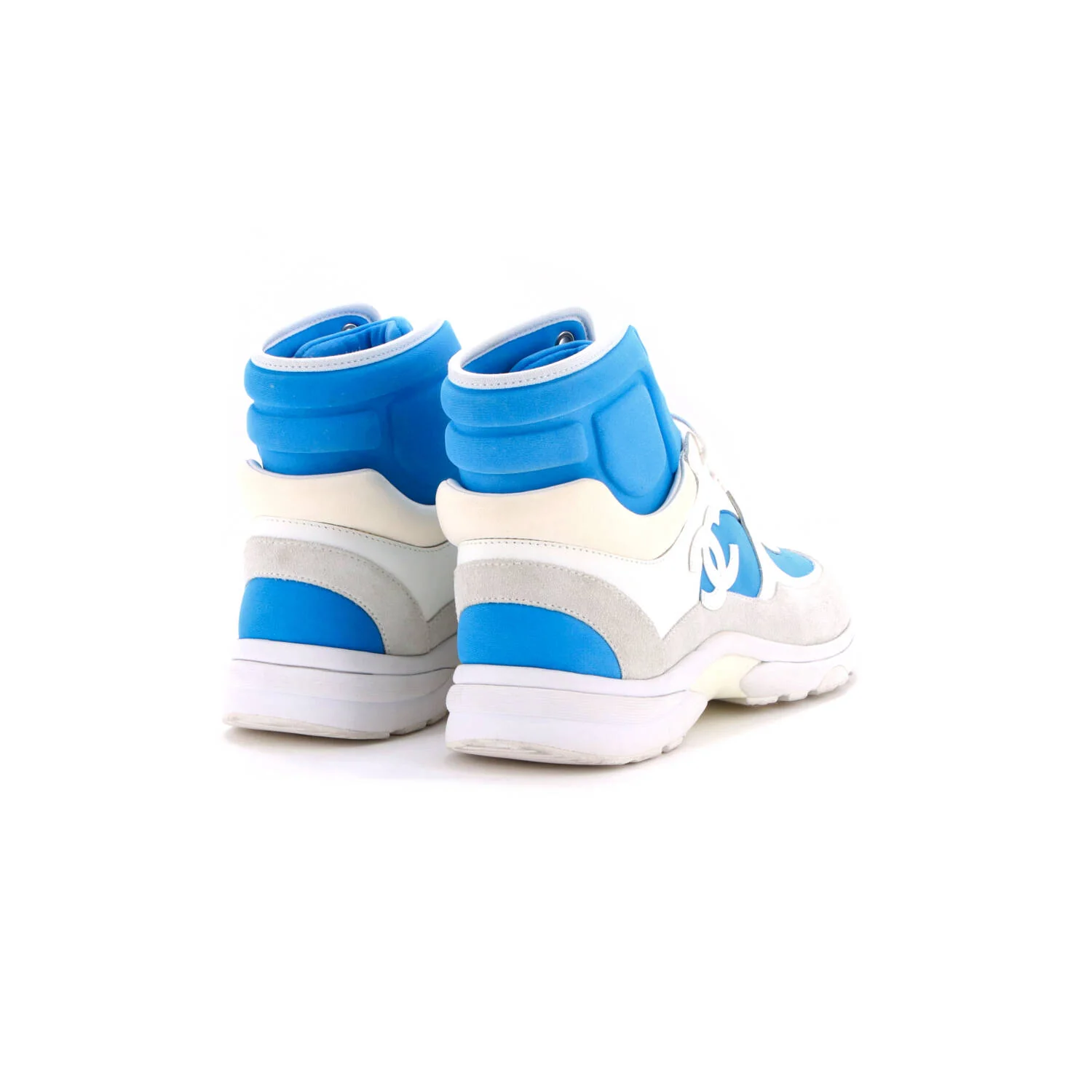 Women's CC High-Top Lace Sneakers Leather and Neoprene - Image 3