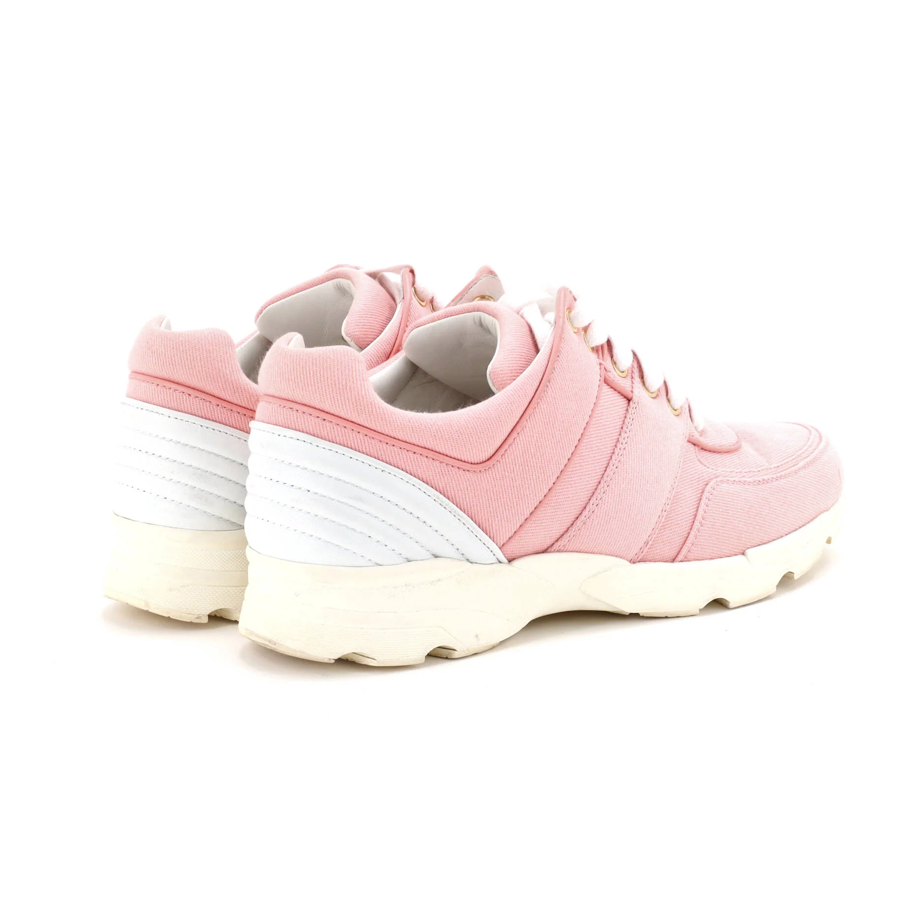 Women's CC Lace Up Sneakers Canvas with Leather - Image 3