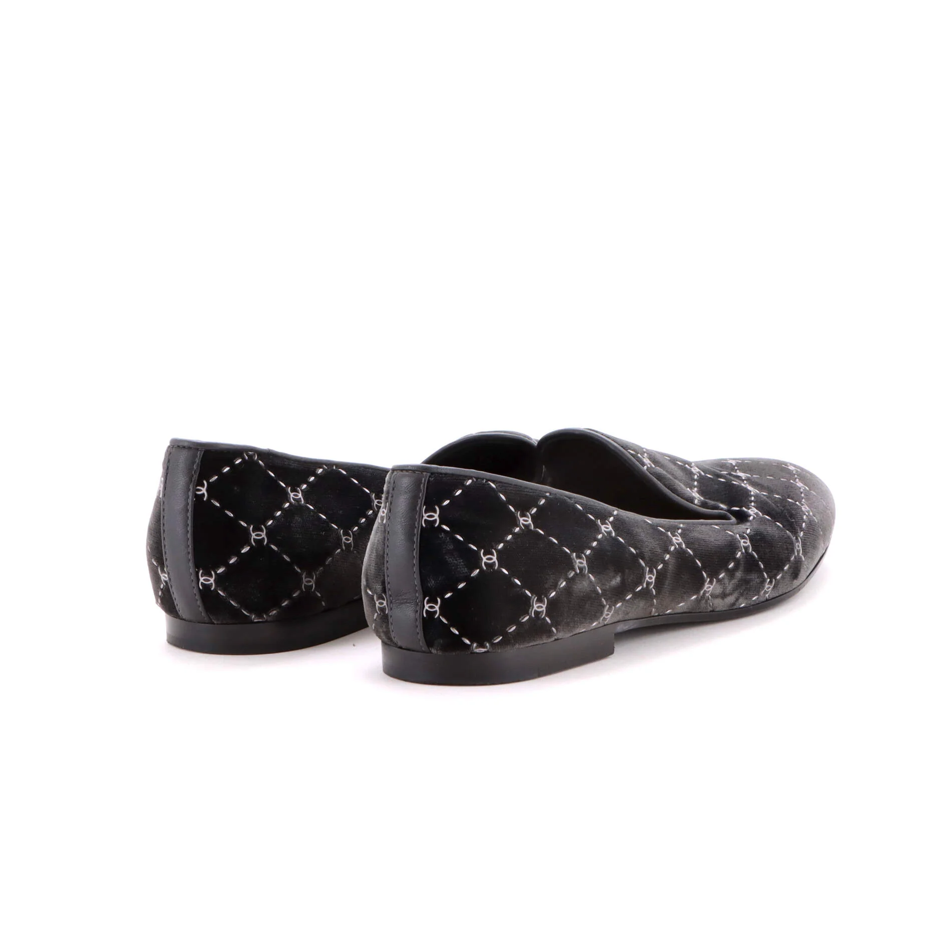 Women's CC Loafers Stitched Velvet - Image 3