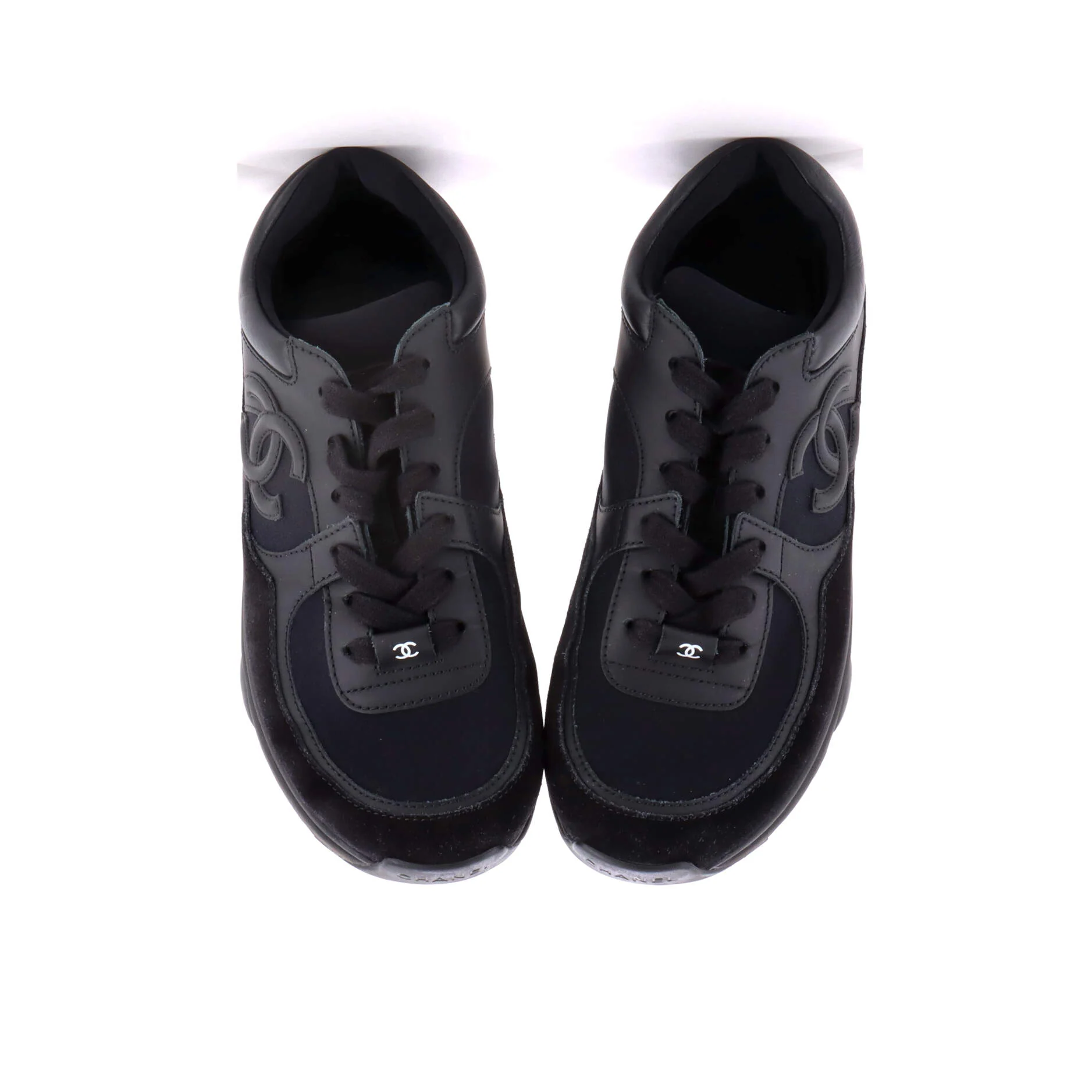 Women's CC Low-Top Sneakers Leather and Fabric with Suede - Image 2