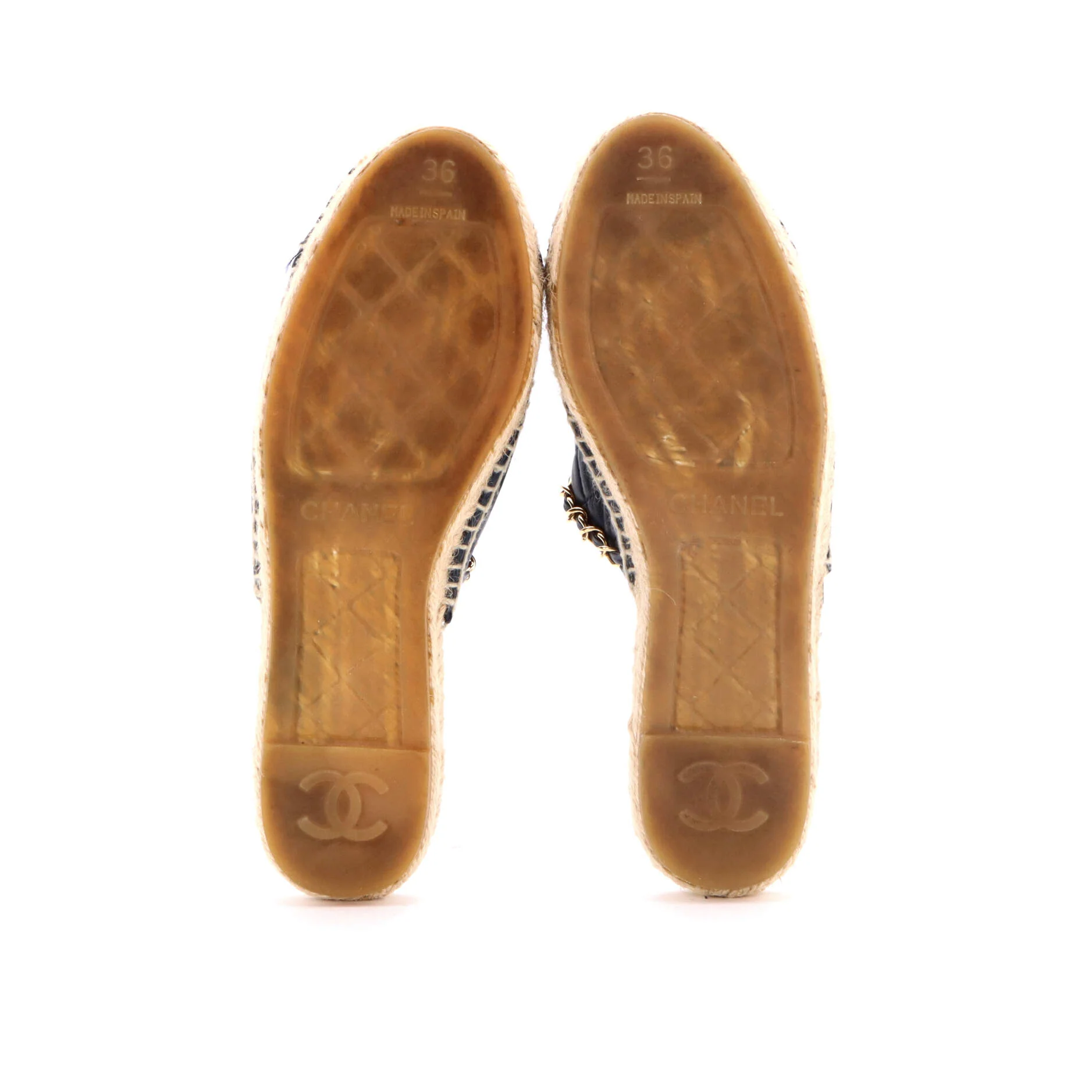 Women's CC Mule Espadrilles Embossed Leather - Image 4