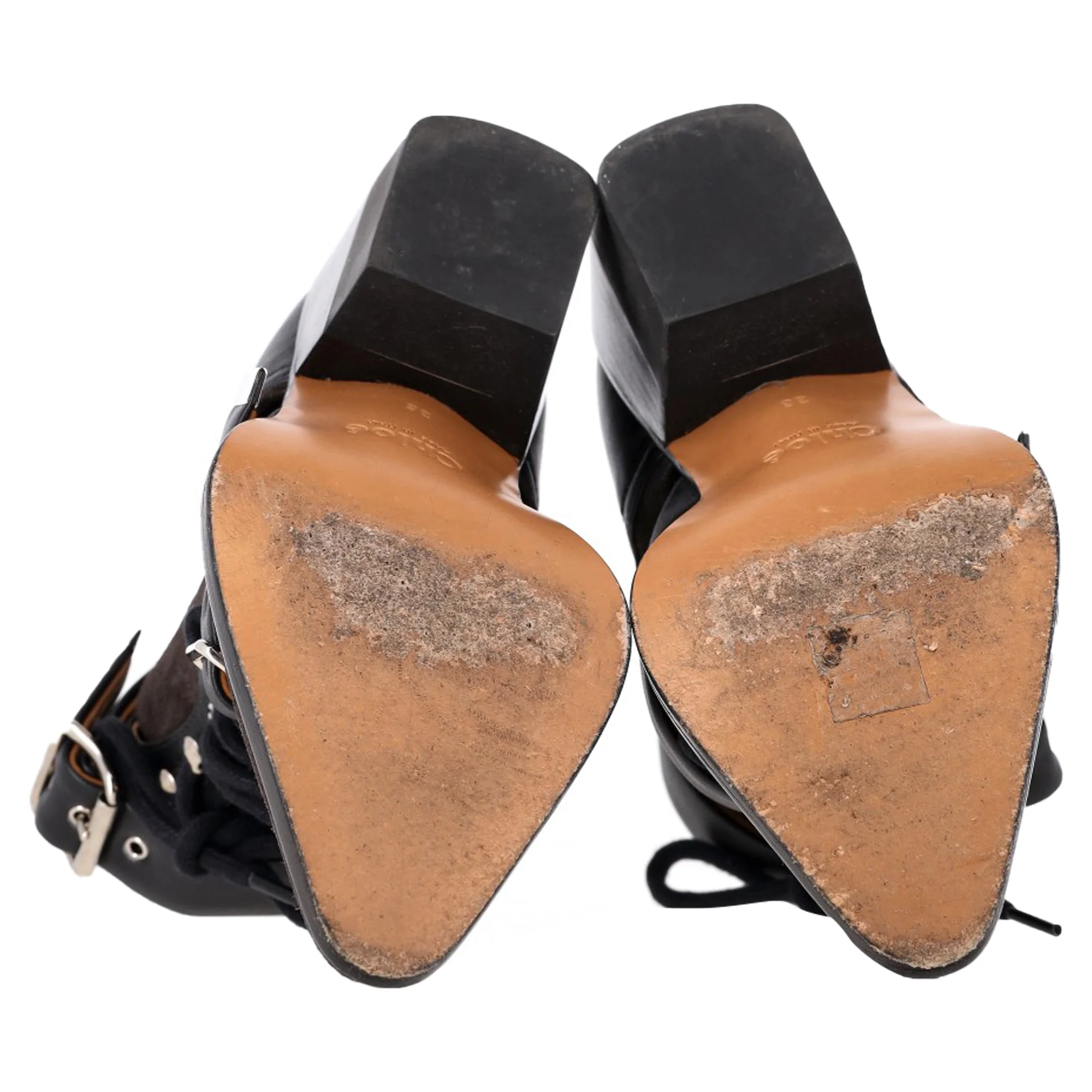 Women's Chloé Rylee Cutout Ankle Boots in Black Suede and Leather - Image 6