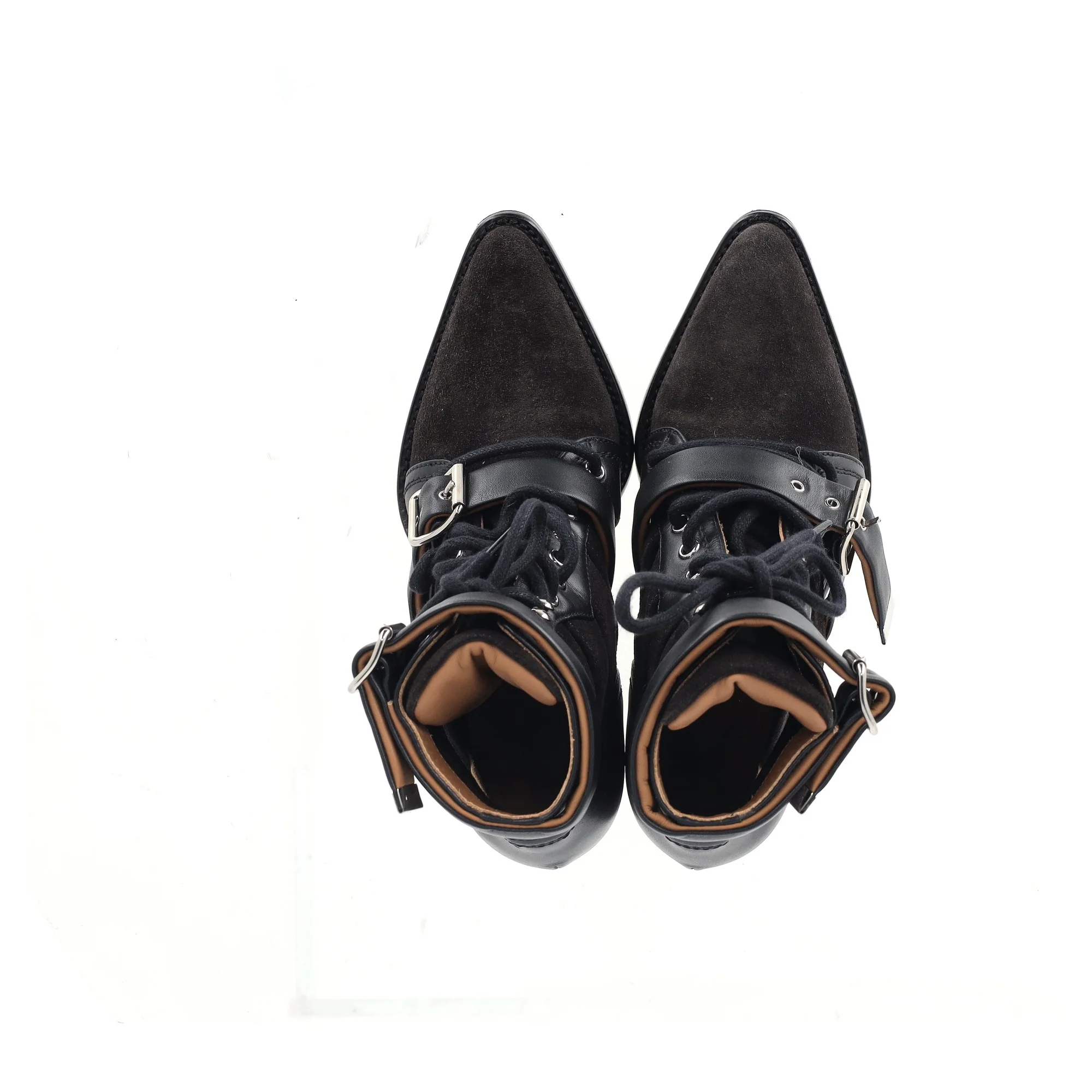 Women's Chloé Rylee Cutout Ankle Boots in Black Suede and Leather - Image 8