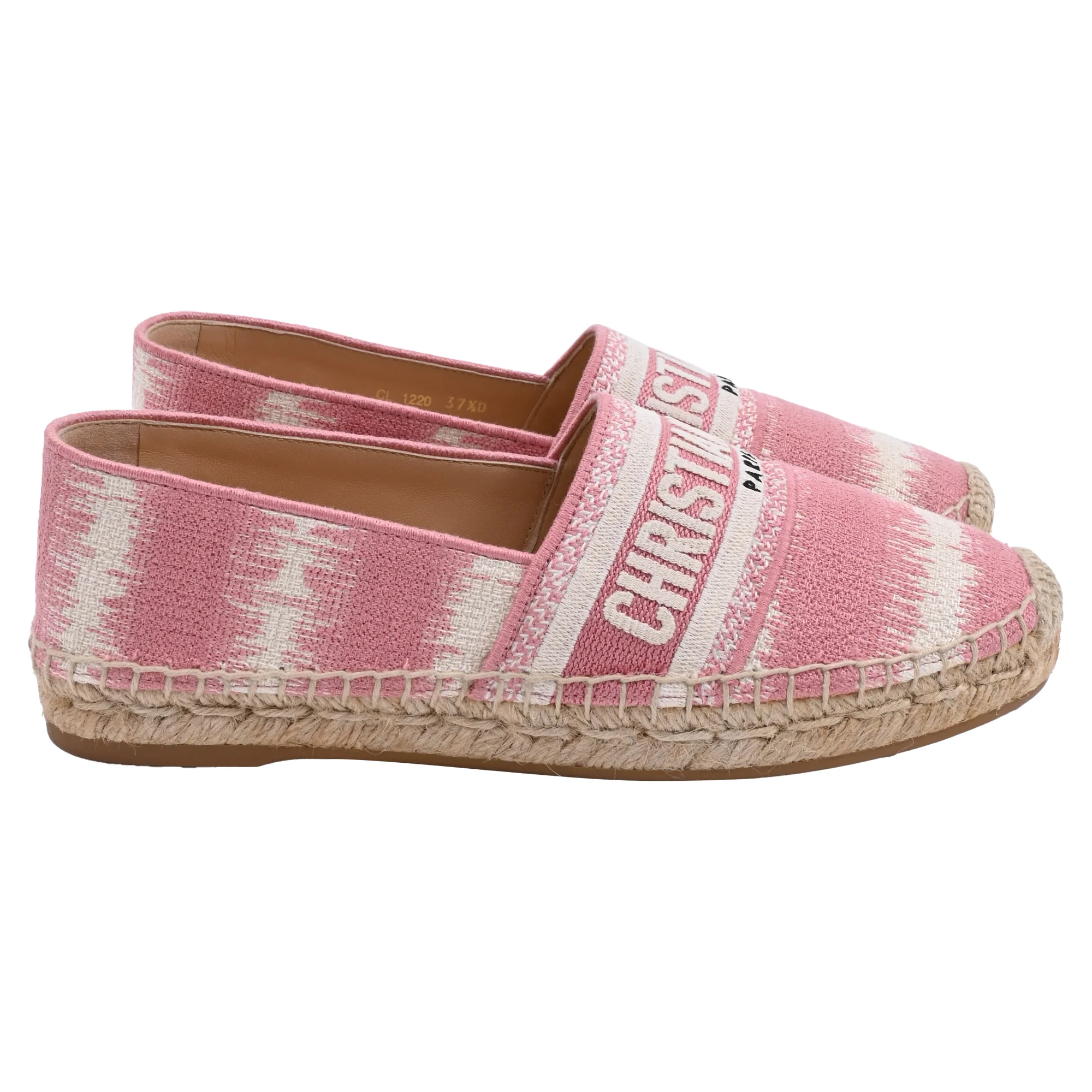 Women's Dior Granville Espadrille Flats in Pink Cotton Canvas