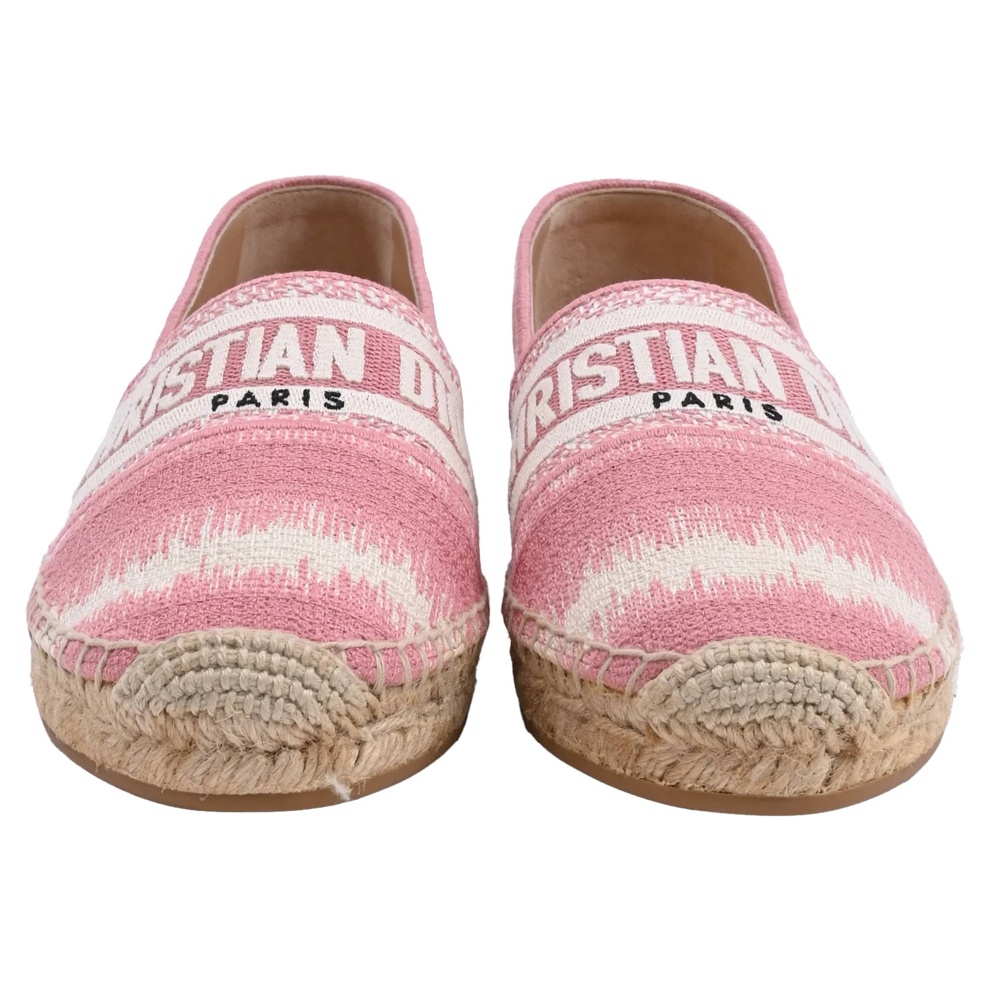 Women's Dior Granville Espadrille Flats in Pink Cotton Canvas - Image 2