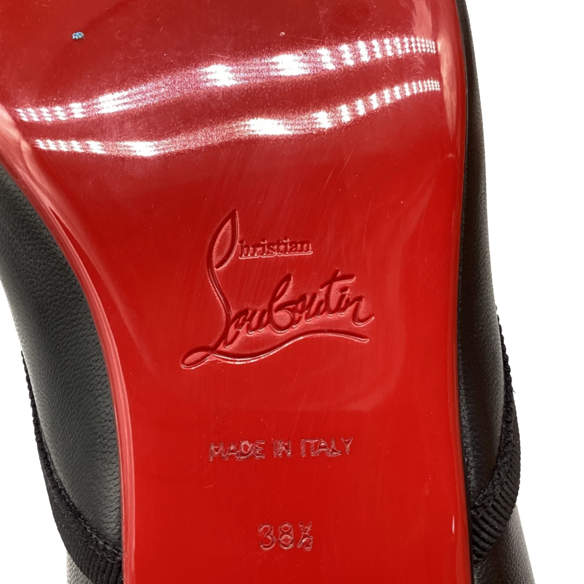 Women's Christian Louboutin Cassiasticina Ballerinas in Black Leather - Image 10