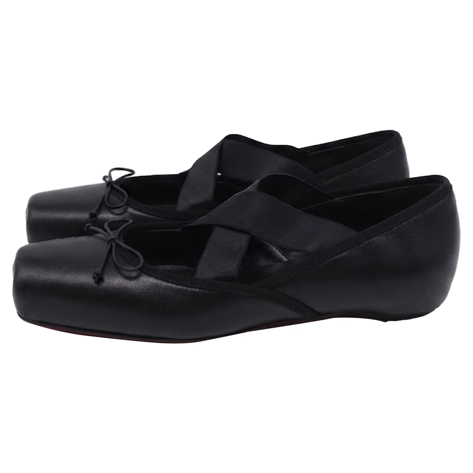 Women's Christian Louboutin Cassiasticina Ballerinas in Black Leather - Image 4