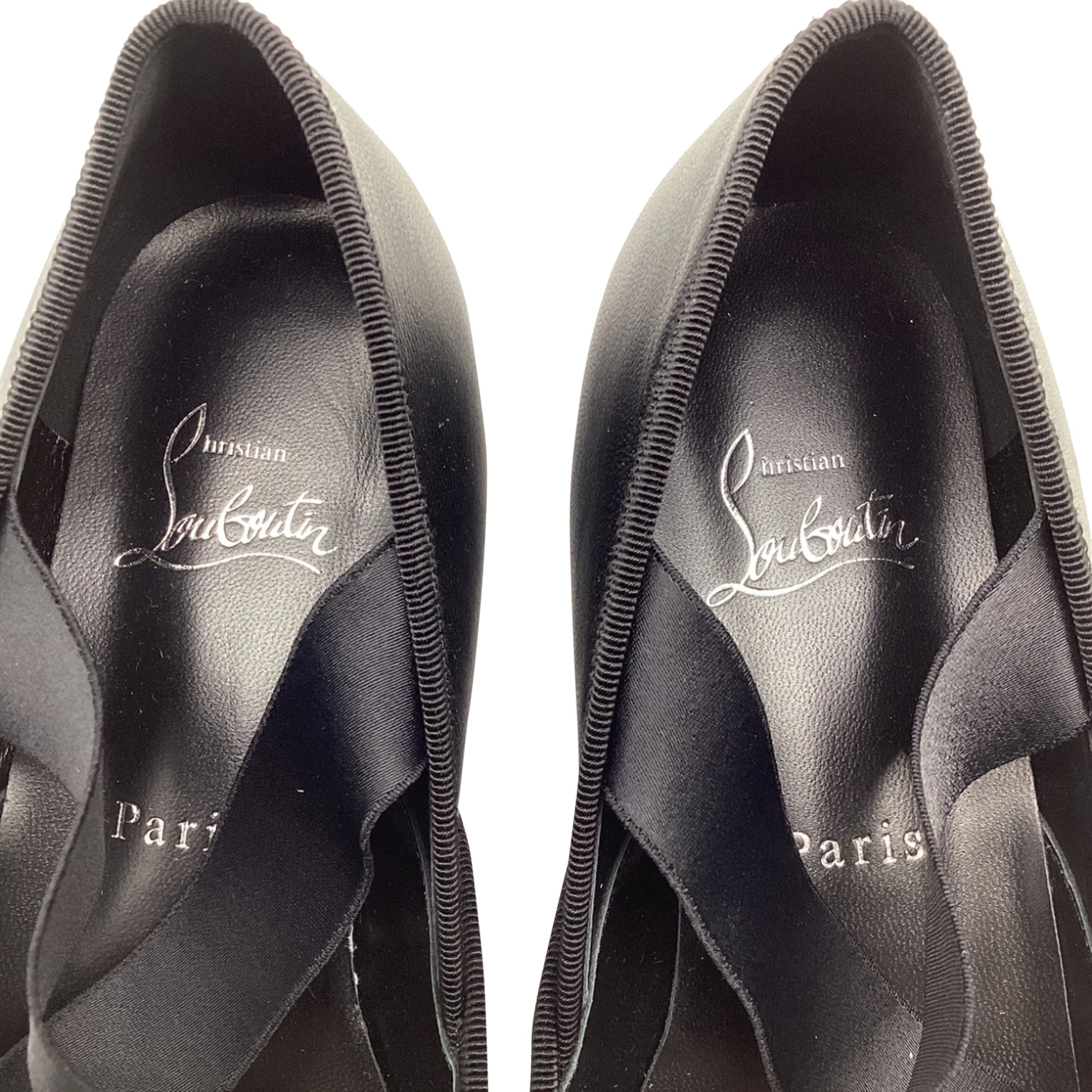 Women's Christian Louboutin Cassiasticina Ballerinas in Black Leather - Image 9